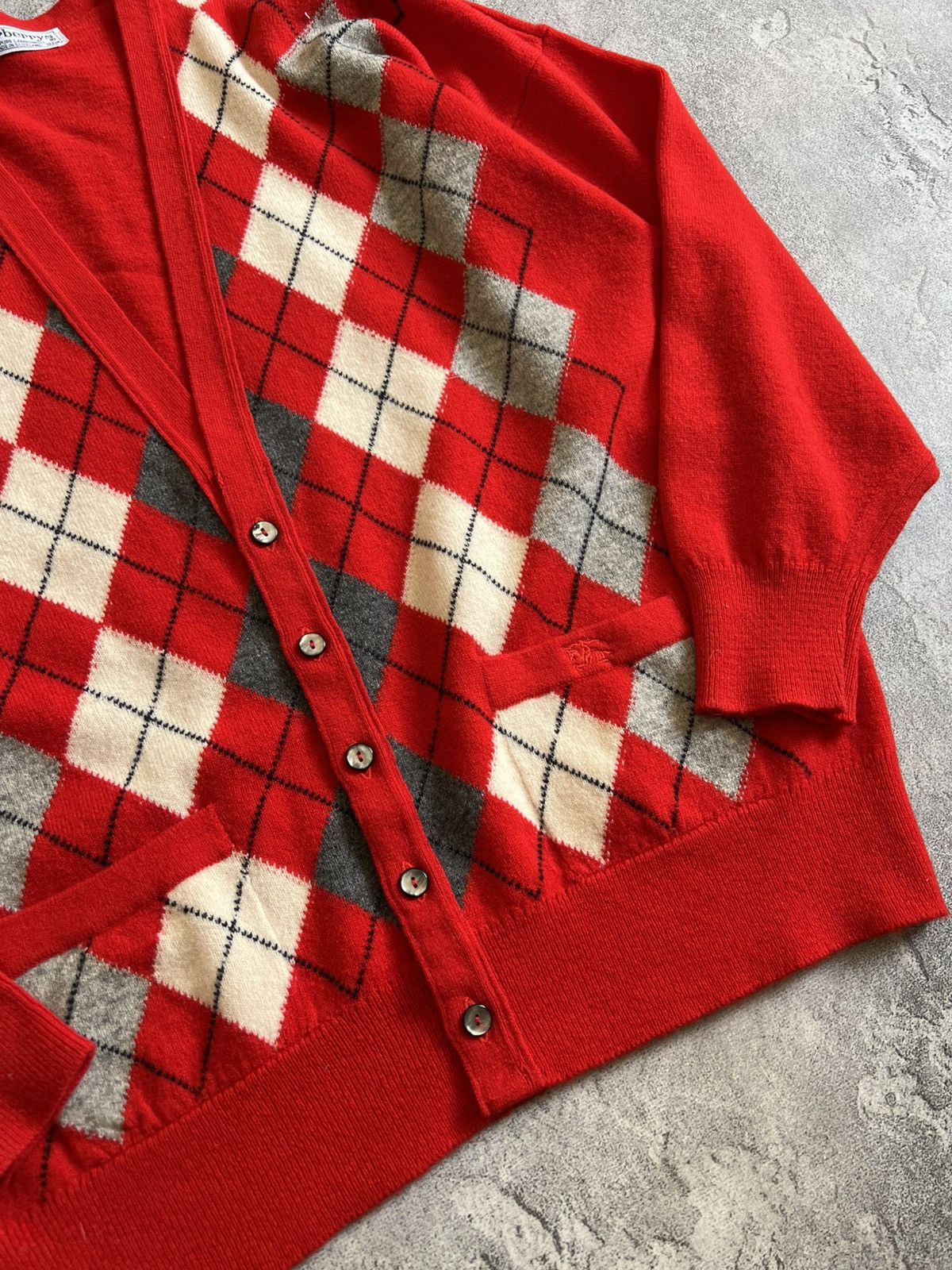 Burberry Vintage Burberry Plaid V Neck Wool Cardigan Sz 48 Sweater Size US XXL / EU 58 / 5 - 3 Thumbnail