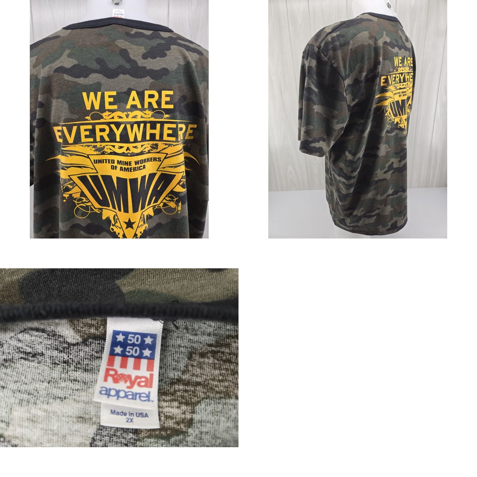 Vintage VINTAGE UMWA UNITED MINE WORKERS OF AMERICA USA UNION MADE CAMO MEN’S 2XL T SHIRT Size US XL / EU 56 / 4 - 9 Thumbnail