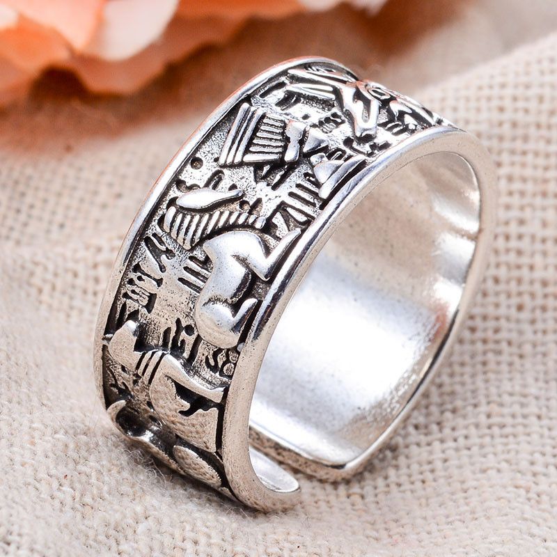 Jewelry × Vintage Resizable The Egyptian Gods Horus Anubis Retro Ring Size ONE SIZE - 3 Thumbnail