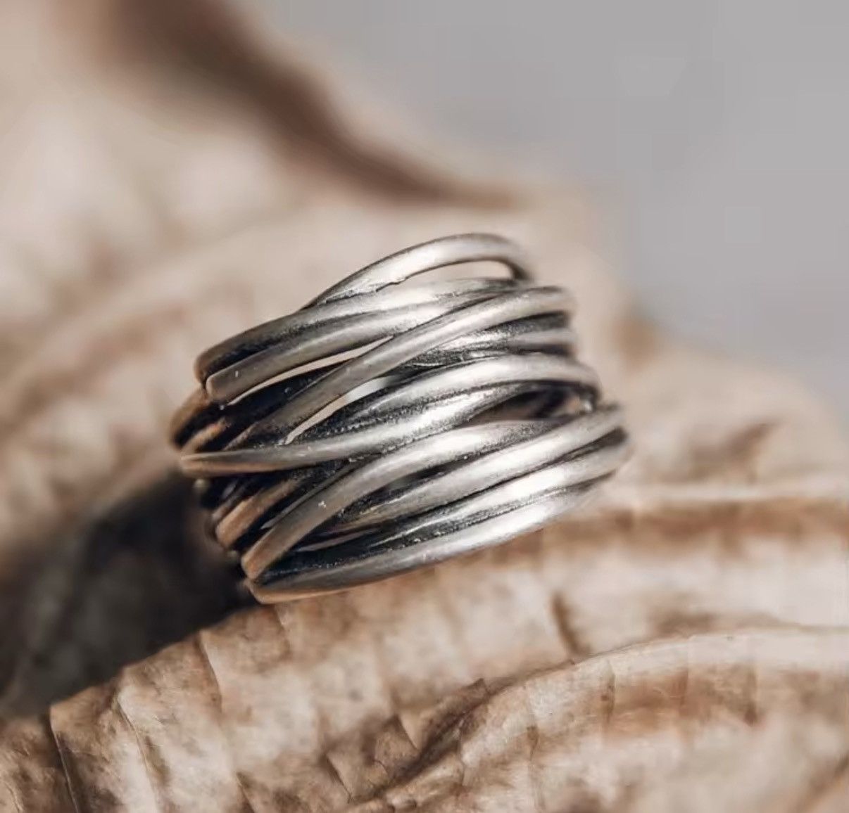 Jewelry 925 Sterling Silver Gothic Punk Retro Style Ring Size ONE SIZE - 4 Thumbnail