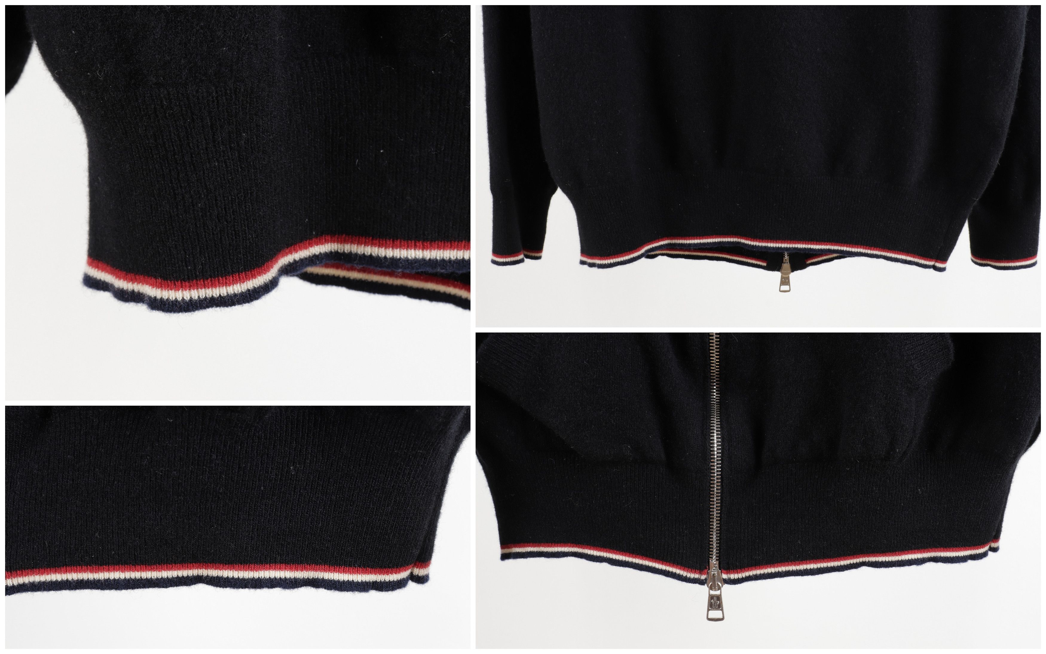 Moncler Moncler Big Logo Wool Black Hooded Zip Up Cardigan Size US S / EU 44-46 / 1 - 12 Thumbnail