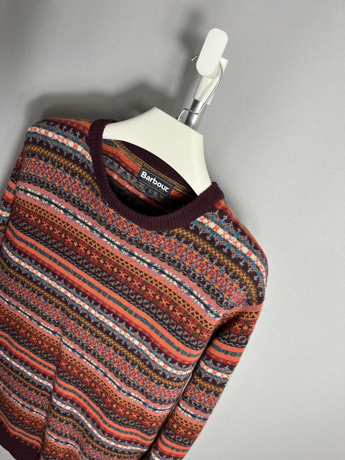 Barbour Men’s Barbour Martingale Crewneck Wool Sweater Knit Orange Size US L / EU 52-54 / 3 - 2 Thumbnail