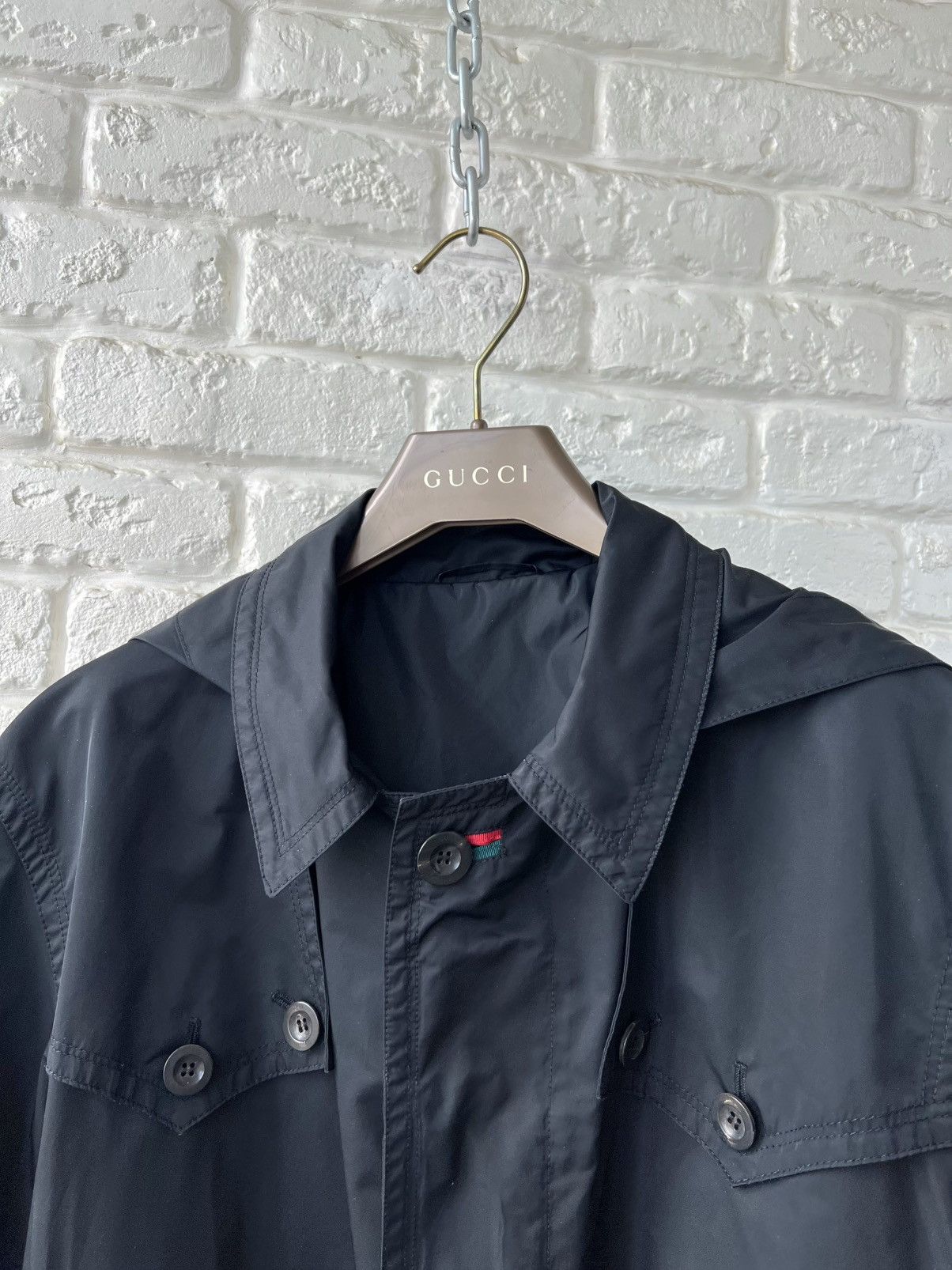 Gucci Gucci Black Belted Trench Coat Jacket Size US M / EU 48-50 / 2 - 4 Thumbnail