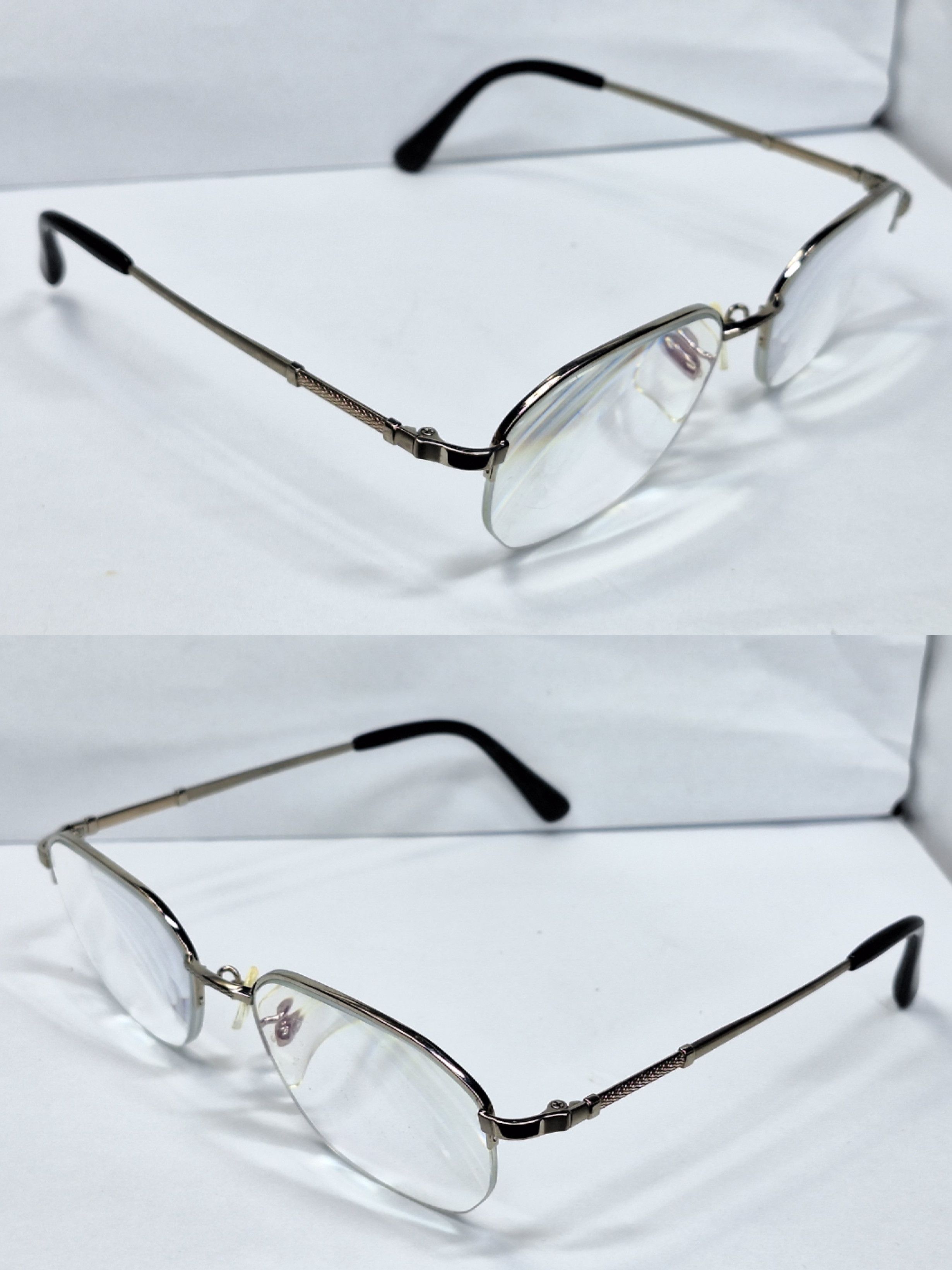 Vintage K14WG 14K White Gold Pure Titanium Glasses Japan Half-Rim Size ONE SIZE - 2 Thumbnail