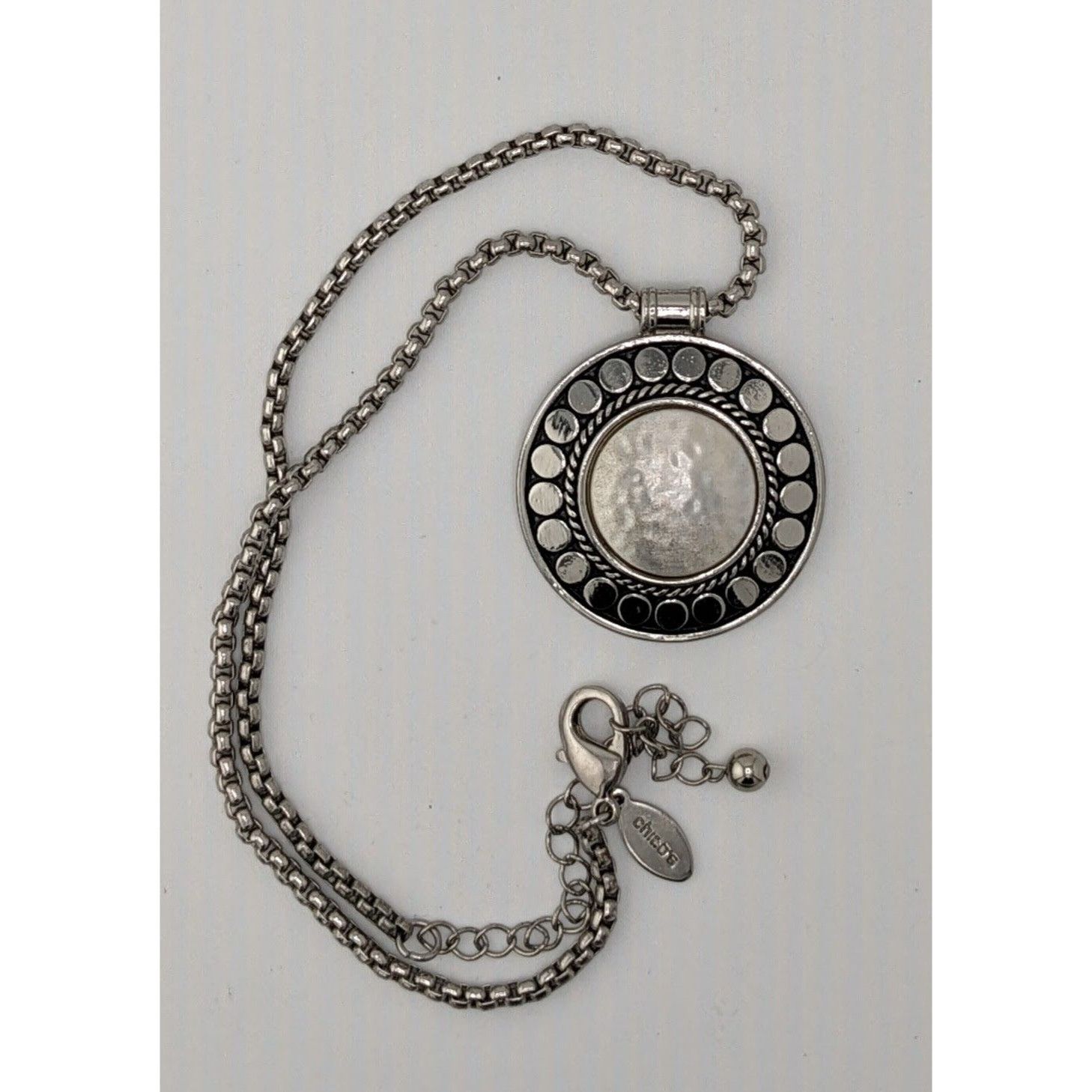 Chicos Vintage Chico's Brutalist Bohemian Silver Tone Medallion Nec Size ONE SIZE - 5 Thumbnail