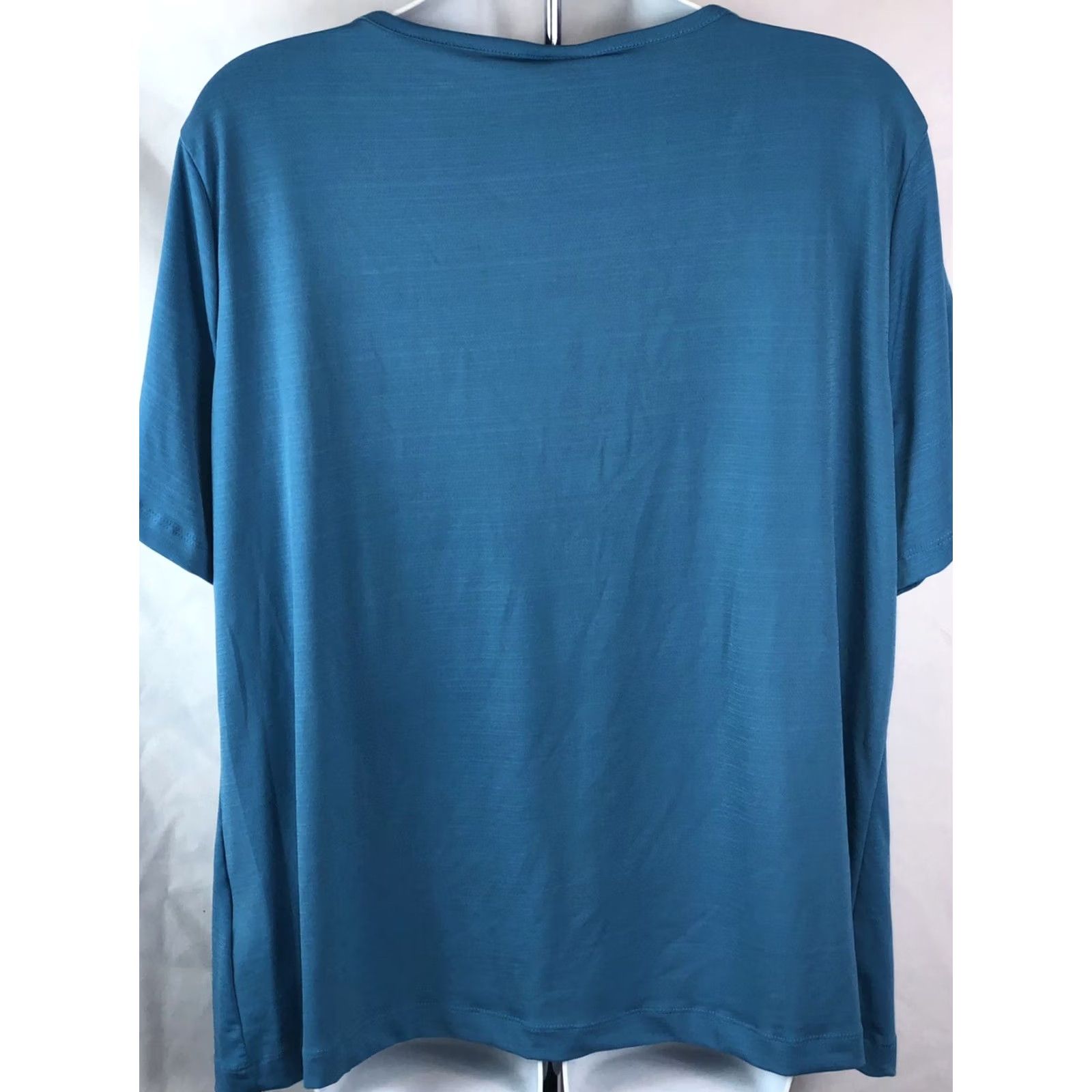 Vintage NWT Covington slinky Tee Top 16/18W Blue Scoop Neck Short Sleeve Womens Shirt Size XXL / US 16-18 / IT 52-54 - 3 Thumbnail