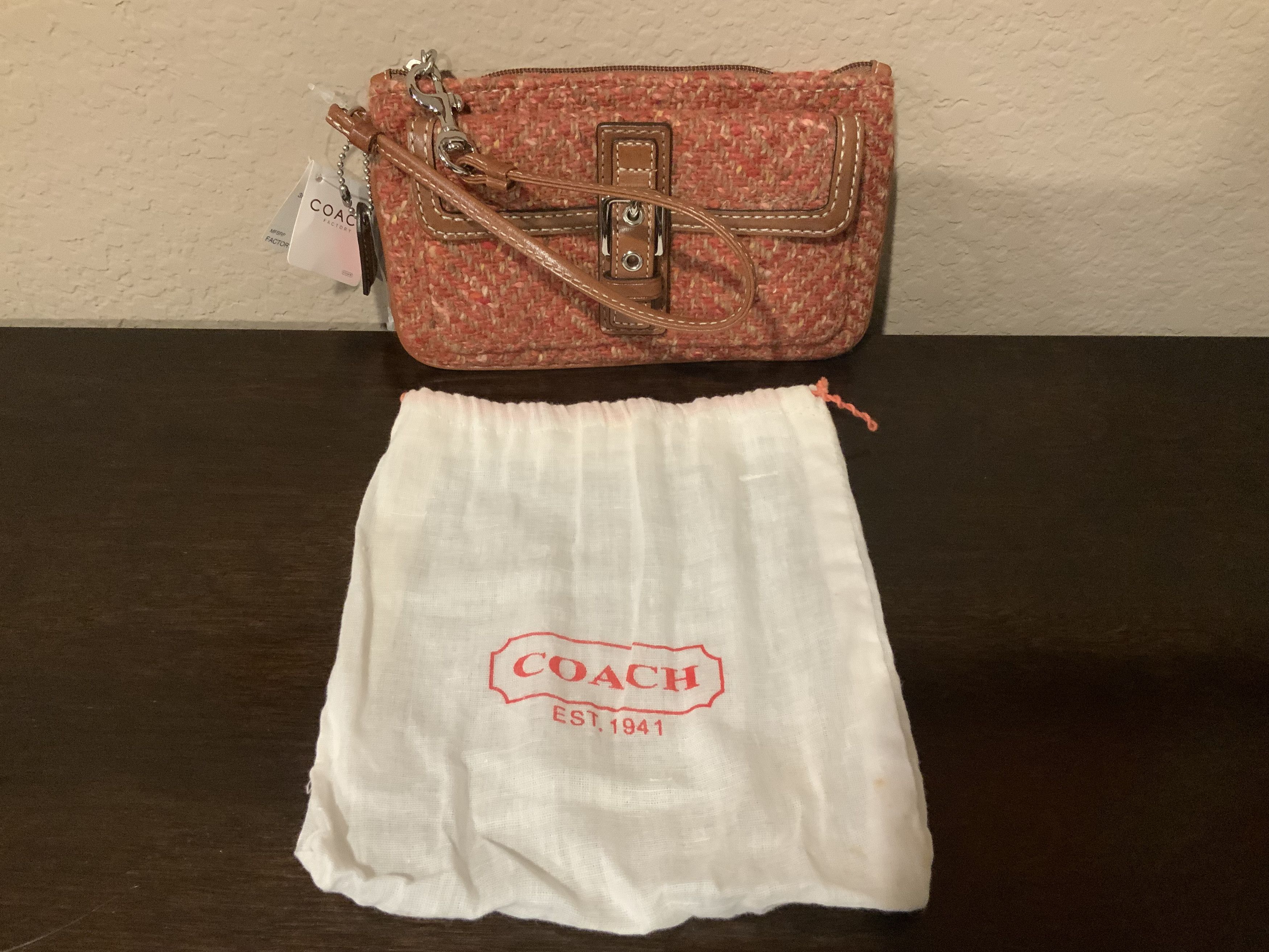 Coach Hampton Herringbone Large Wristlet Size ONE SIZE - 7 Thumbnail