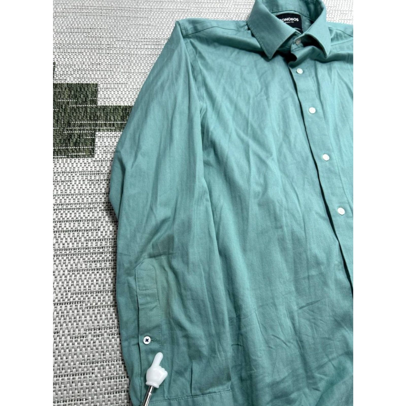 Bonobos Bonobos Shirt Mens Medium Green Cotton Stretch Slim Fit Wrinkle Free Button Up Size US M / EU 48-50 / 2 - 3 Thumbnail