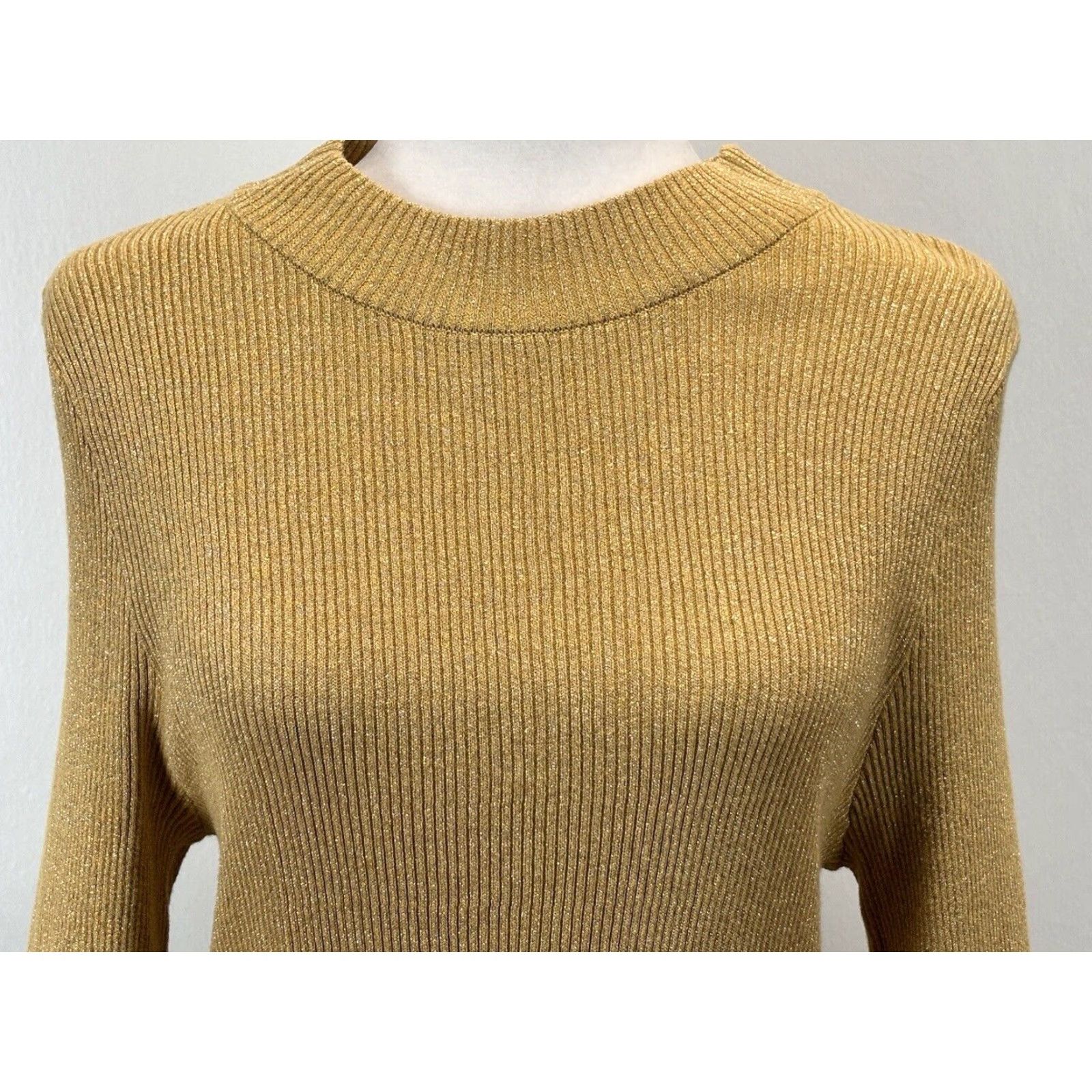Free People Free People French Girl Gold Metallic Sweater Dress Sz Small Belted Stretch Jewelry? Size S / US 4 / IT 40 - 5 Thumbnail