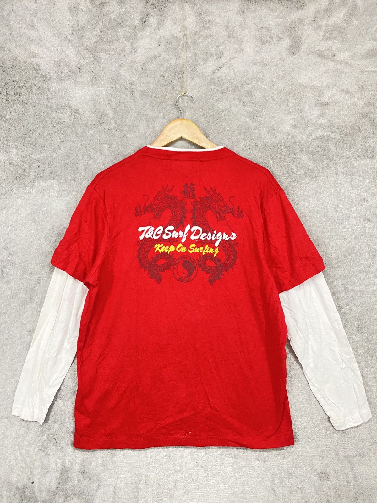 Vintage VINTAGE Y2K T&C SURF DOUBLE SLEEVE LS TEE SURFING🔥 Size US L / EU 52-54 / 3 - 1 Thumbnail