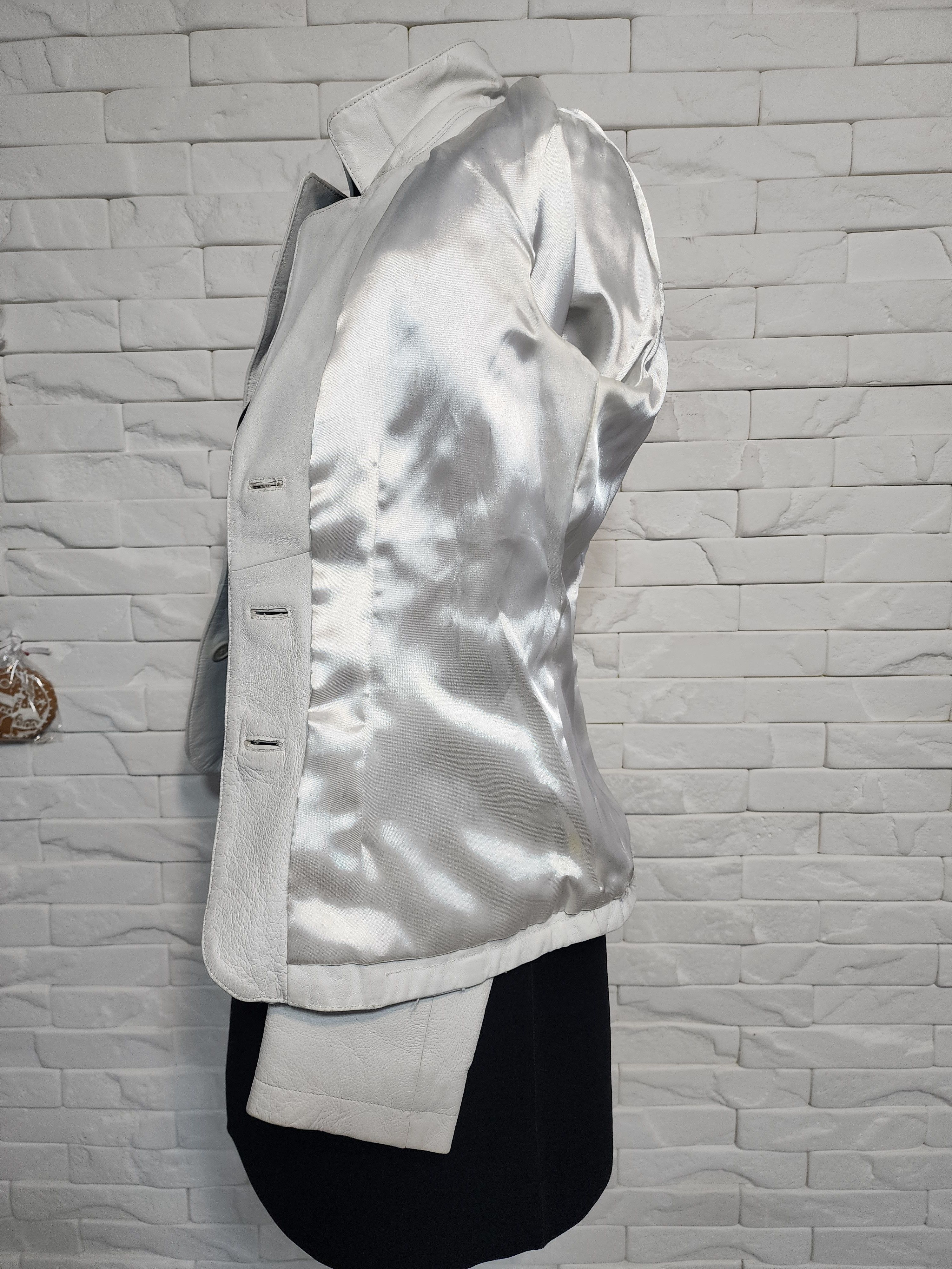 Other White Genuine Leather Jacket: Women's Button-Up Coat Size S / US 4 / IT 40 - 10 Thumbnail