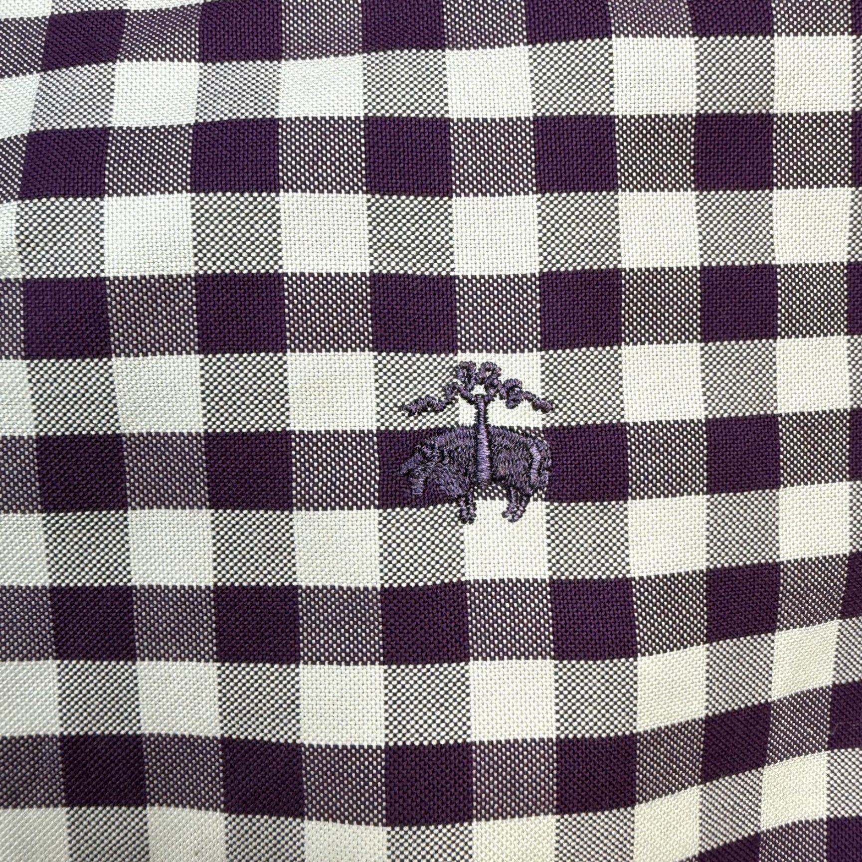 Brooks Brothers Brooks Brothers Shirt Mens XL Slim Button-Down Purple Gingham Check Oxford Tie-Down Size US XL / EU 56 / 4 - 7 Thumbnail