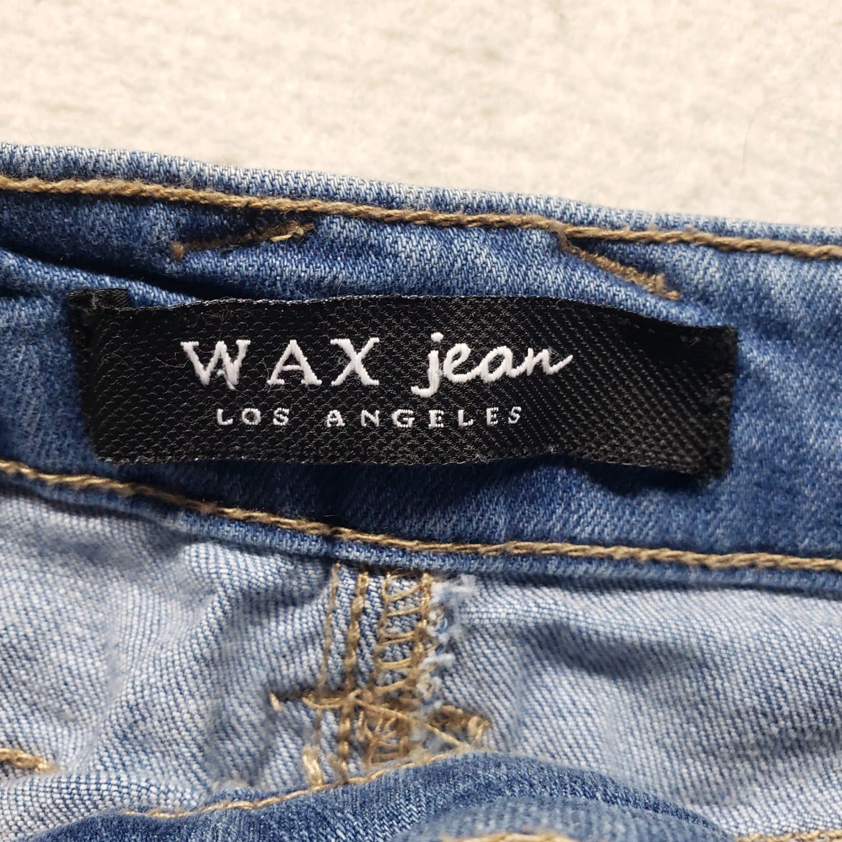 Denime Wax Skirt Denim Mini Blue Pockets Size M Medium Women Adults Jeans Cotton All Seasons Casual Size 32" / US 10 / IT 46 - 2 Thumbnail