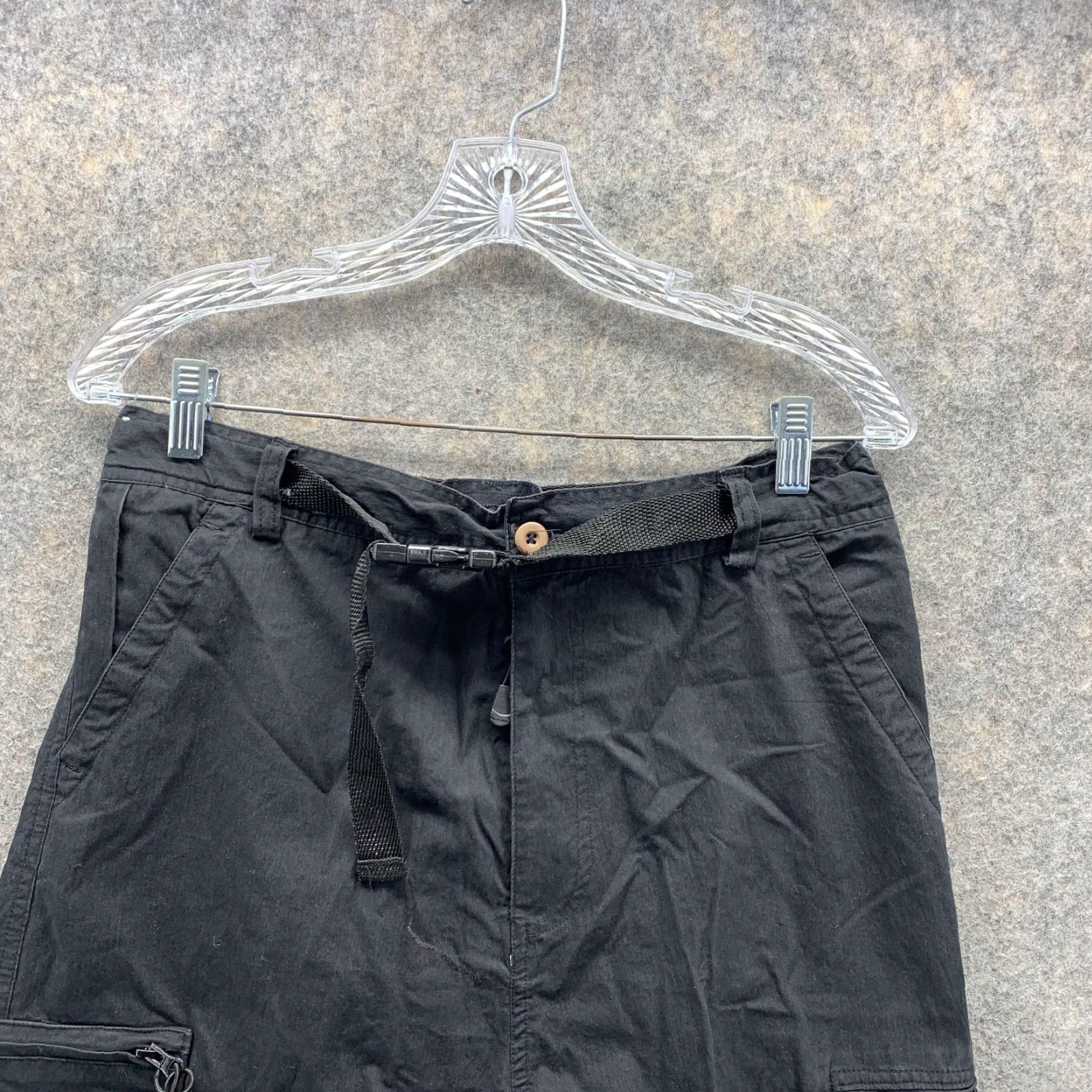 Vintage Columbia Pants Men Large Black Cargo 2 in 1 Shorts Hiking Utility Camp Vintage Cargo Pocket Men Regular Waist 30 Inseam 29 Cotton Size US 33 - 2 Thumbnail