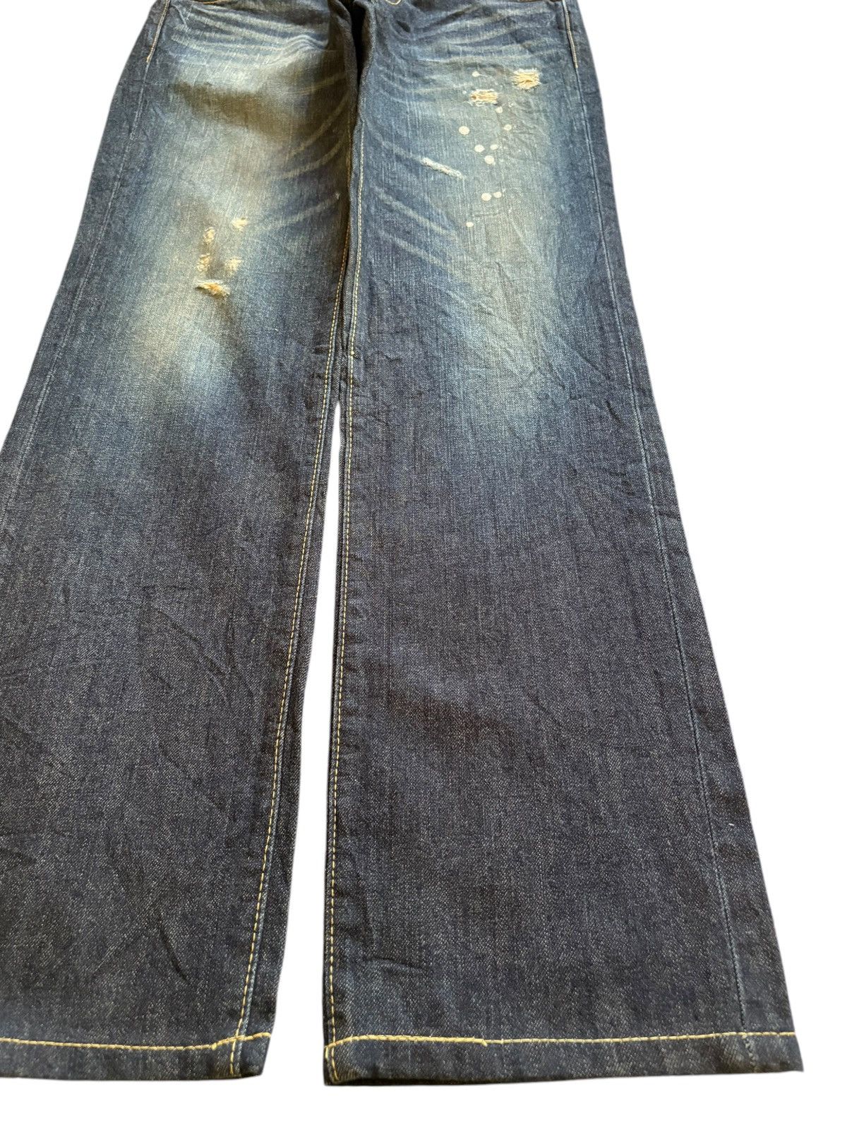 Levi's Vintage 90s Levis 502 Rusty Wash Painted Distressed Jeans Size 28" / US 6 / IT 42 - 7 Thumbnail