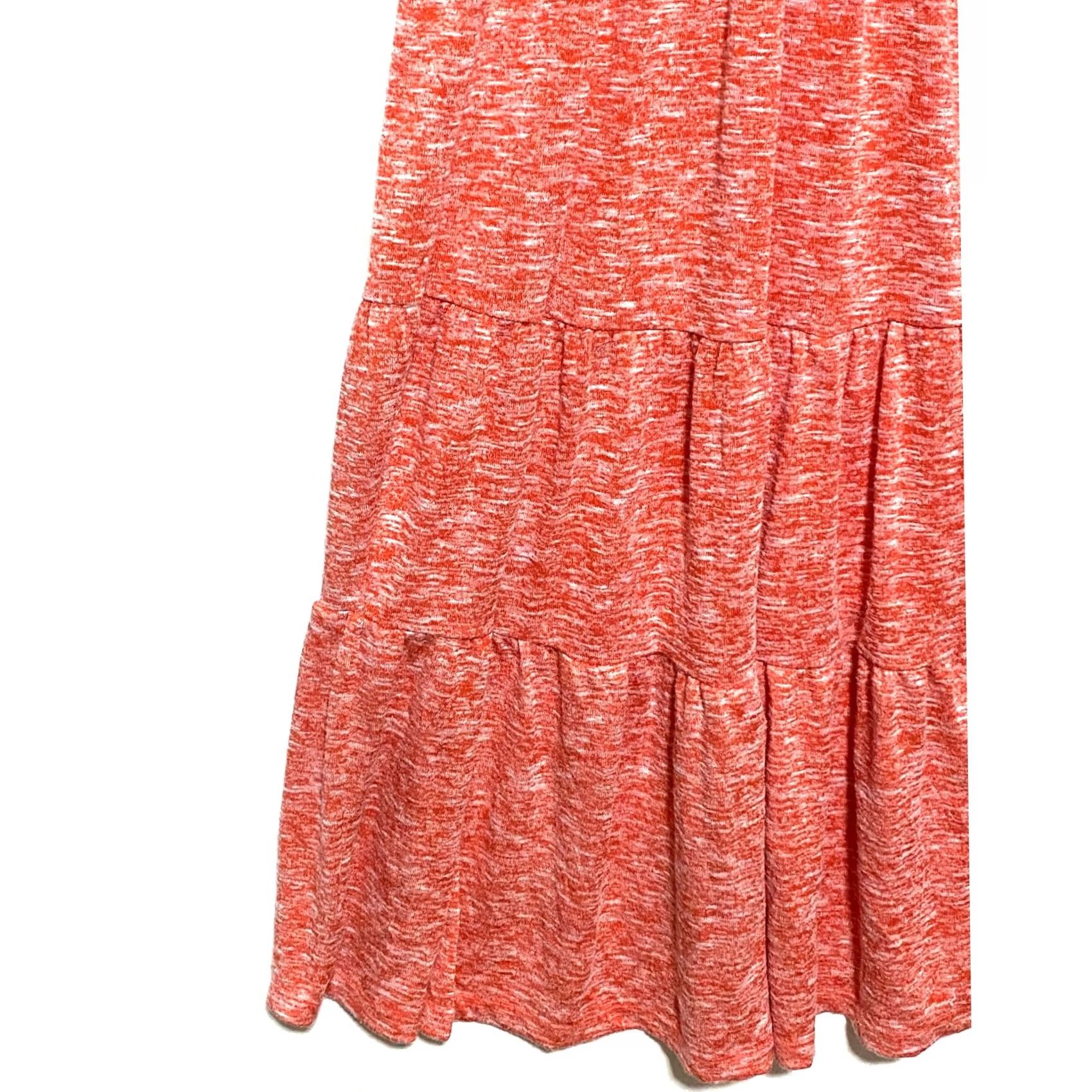 Ann Taylor Lou & Grey Loft Tiered Sleeveless Maxi Dress XS Space Dye Smocked Summer Stretch - Orange - Women - Dress Size XS / US 0-2 / IT 36-38 - 5 Thumbnail