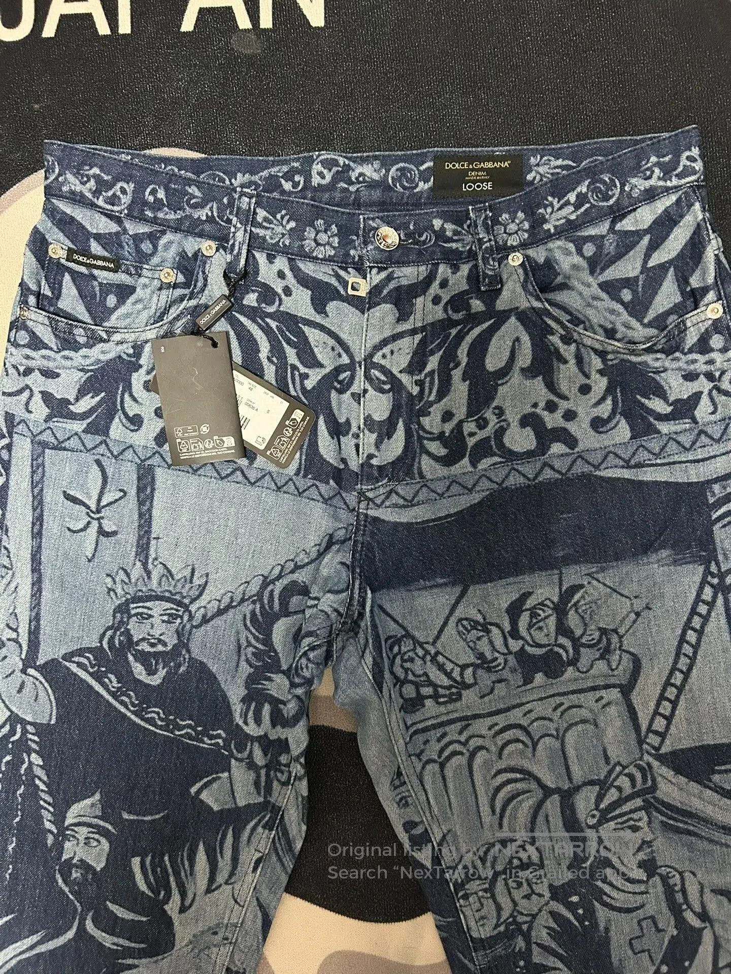 Dolce & Gabbana Dolce Gabbana Graphic Denim Pants. Size US 32 / EU 48 - 2 Thumbnail