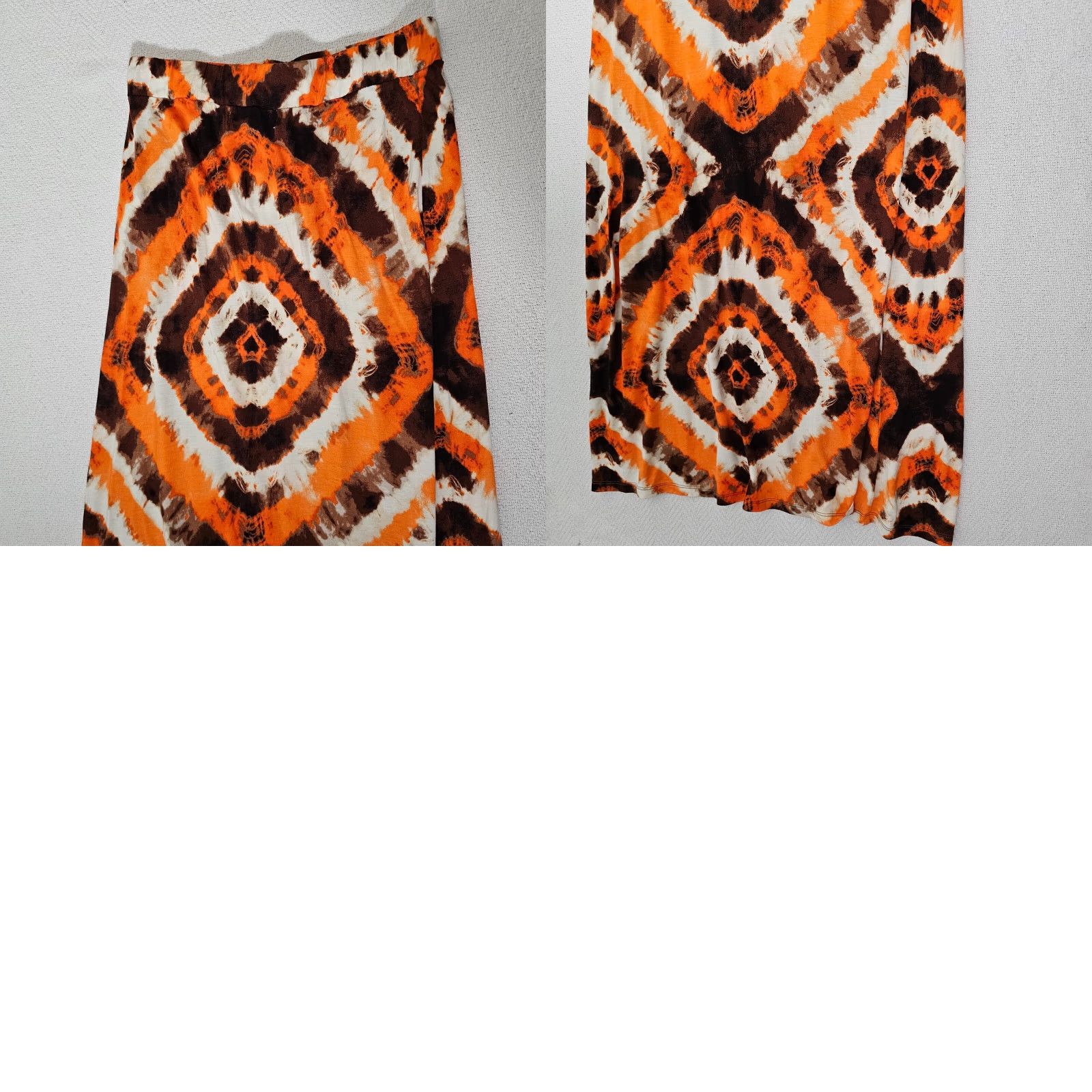 Michael Kors Michael Kors Womens Orange High Low Maxi Skirt Stretch Waist Size Medium Geo Size 32" / US 10 / IT 46 - 8 Thumbnail