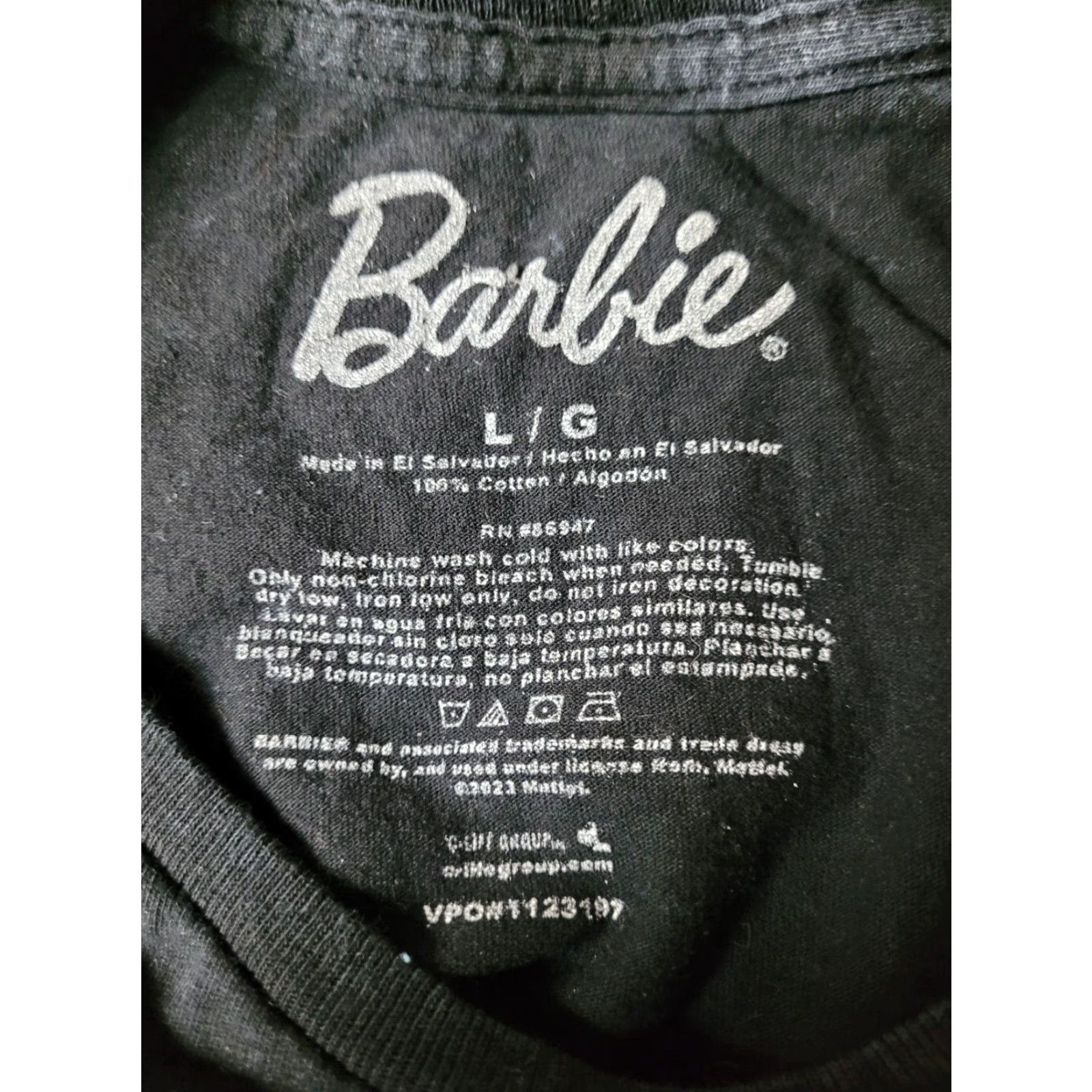 Vintage Womens Barbie T Shirt Cropped Cropped Top Crew Neck Short Sleeve Black 100% Cotton L Barbie Movie Retro Womens Size L / US 10 / IT 46 - 3 Thumbnail