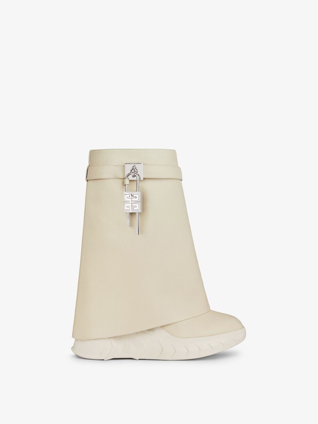 Givenchy o1w1db10325 Shark Lock Ankle Biker Boots in Beige Size US 8 / IT 38 - 1 Thumbnail