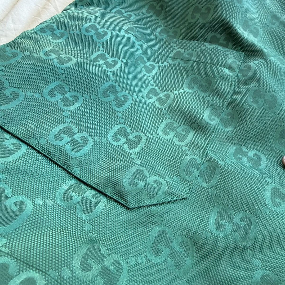 Gucci Gucci Green Jacquard Canvas Nylon Bowling Shirt & Shorts Set Size US S / EU 44-46 / 1 - 2 Thumbnail