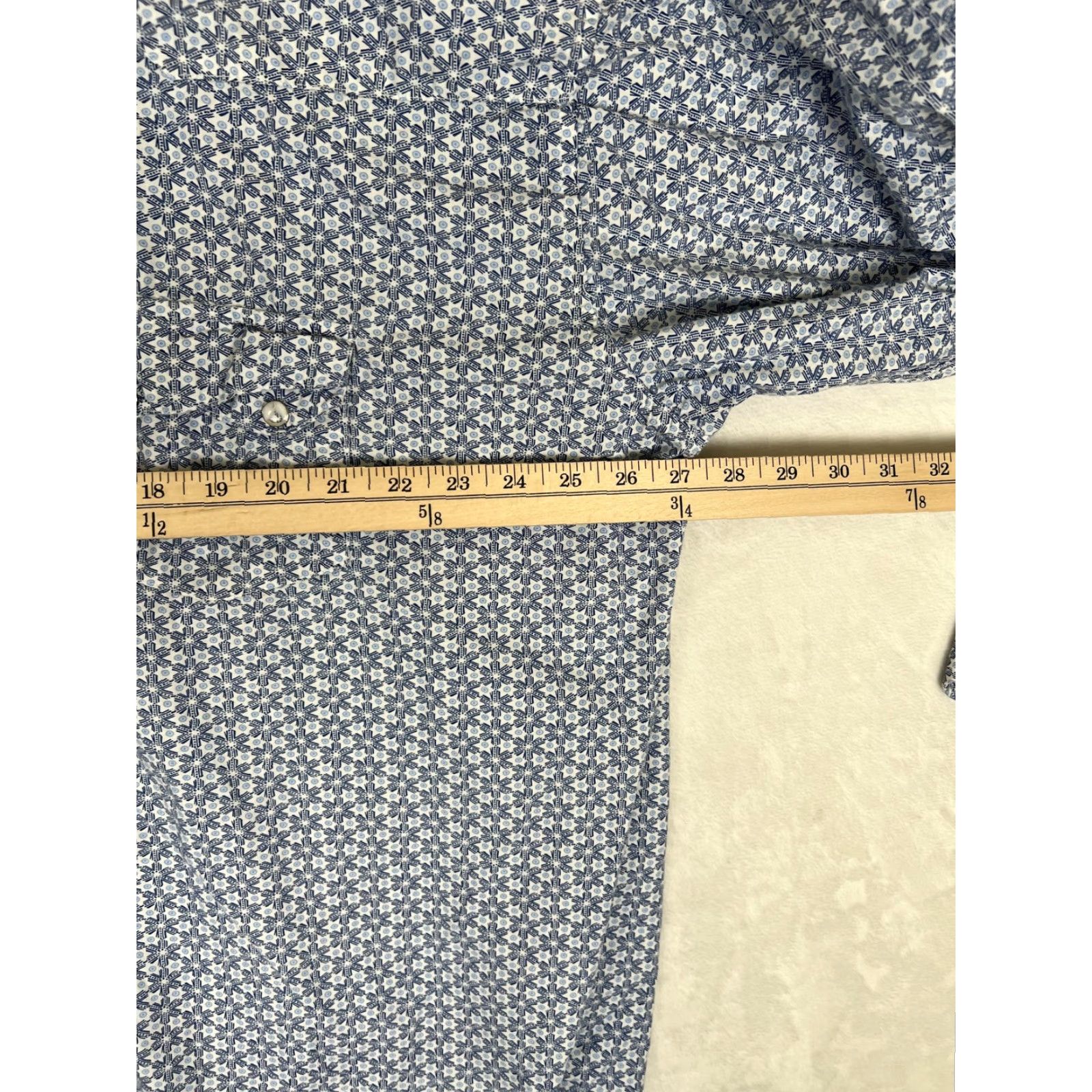 Vintage Resistol Ranch Shirt Mens 2XL Blue Geometric Western Snap Front Long Sleeve Size US XXL / EU 58 / 5 - 6 Thumbnail