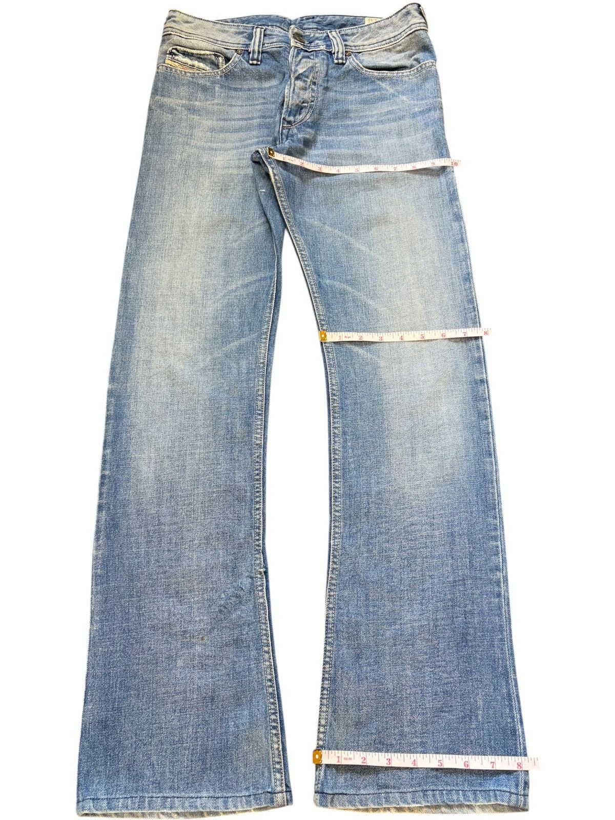 Diesel Vintage Italy Diesel Trouleg Faded Wash Distress Flare Jeans Size US 28 / EU 44 - 8 Thumbnail
