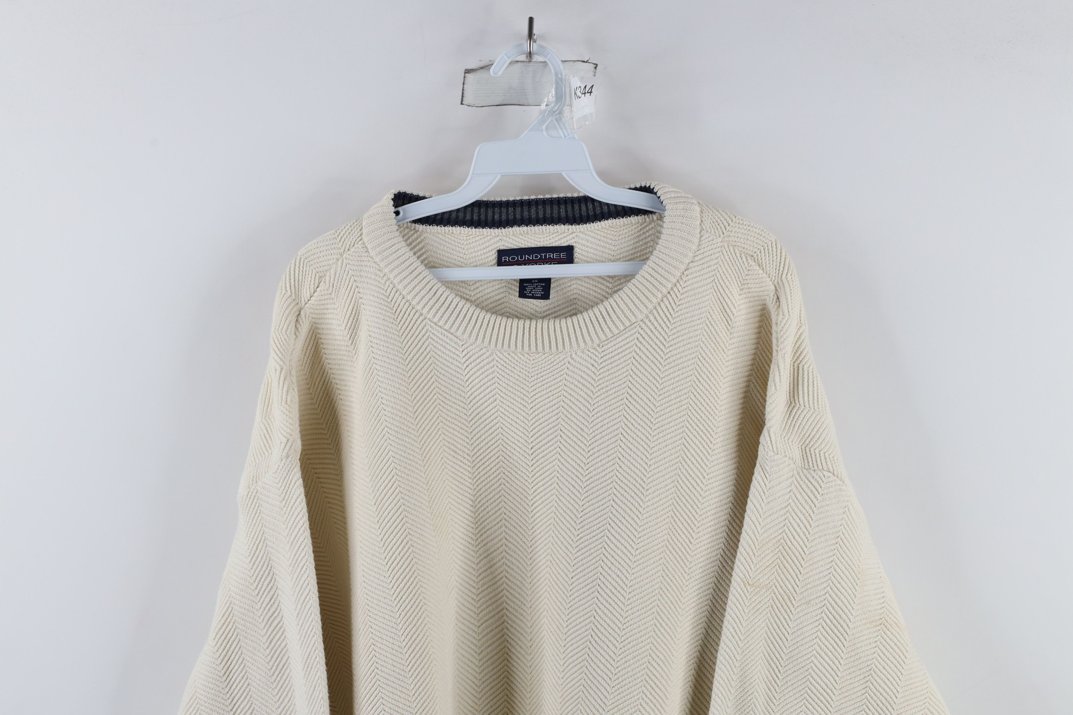 Vintage Vintage 90s Streetwear Heavyweight Herringbone Knit Sweater Size US XXL / EU 58 / 5 - 2 Thumbnail