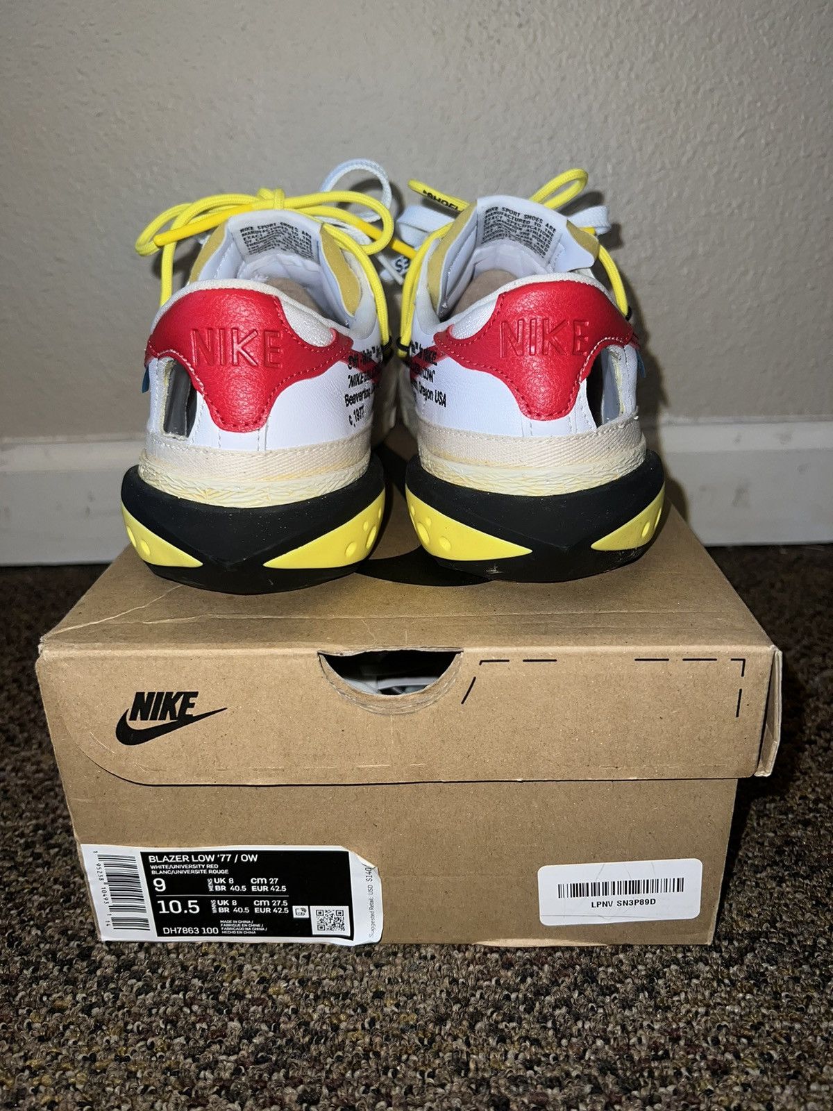 Nike × Off-White Off-White x Nike Blazer Low “University Red” Size US 9 / EU 42 - 7 Thumbnail