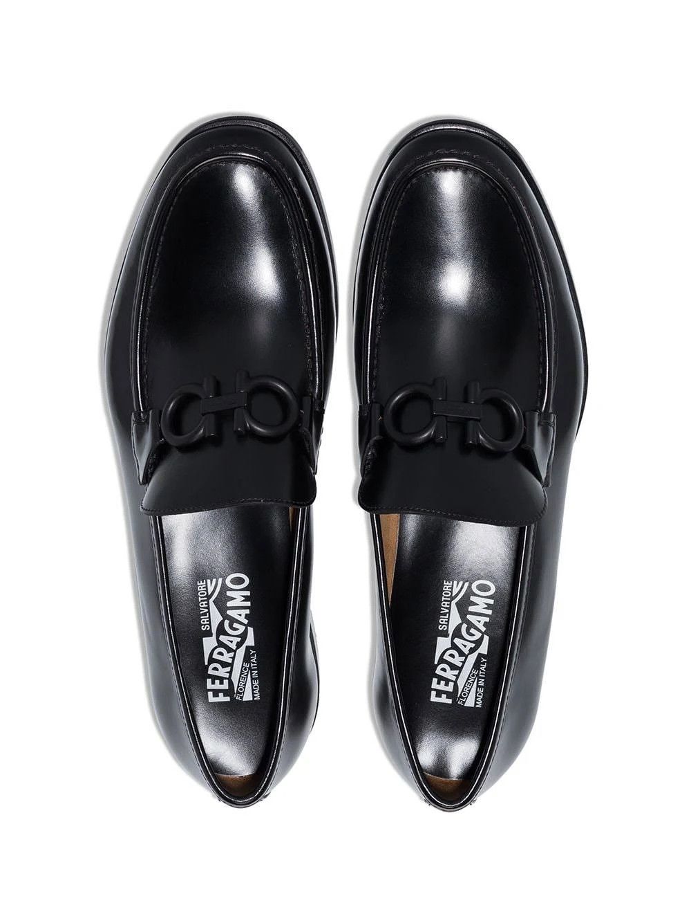 Salvatore Ferragamo o1s1rm0824 Rolo 10 Leather Loafers in Black Size US 7.5 / EU 40-41 - 4 Thumbnail