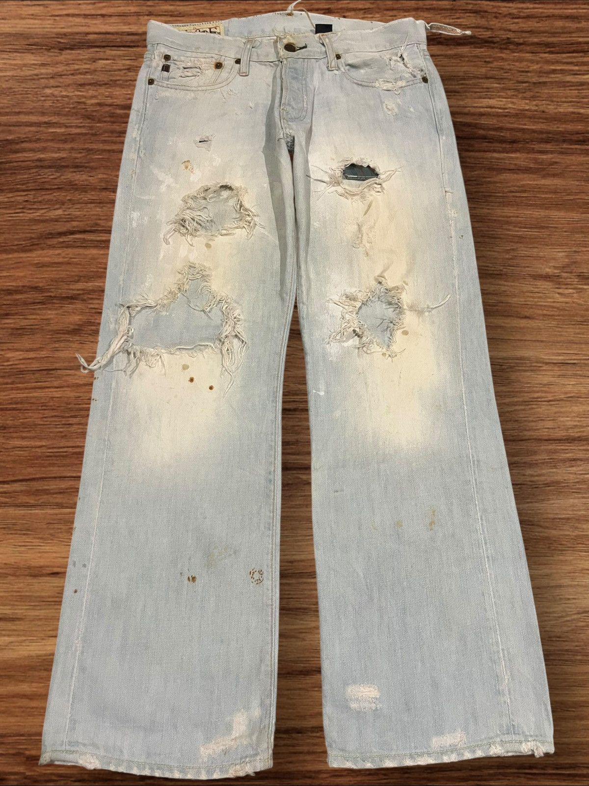 Abercrombie & Fitch × Hysteric Glamour ⚡️Trashed⚡️Abercrombie & Fitch Distressed Blue Faded Jeans Size US 30 / EU 46 - 1 Thumbnail