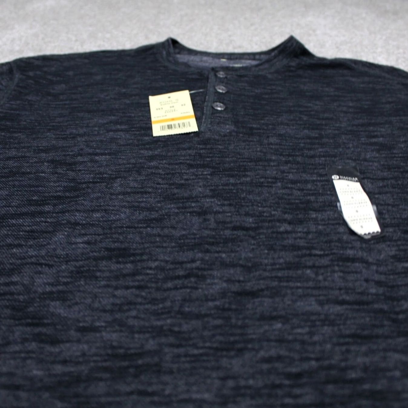Haggar Haggar Shirt Mens Small Gray Polyester/Cotton Long Sleeve Henley NWT Size US S / EU 44-46 / 1 - 4 Thumbnail