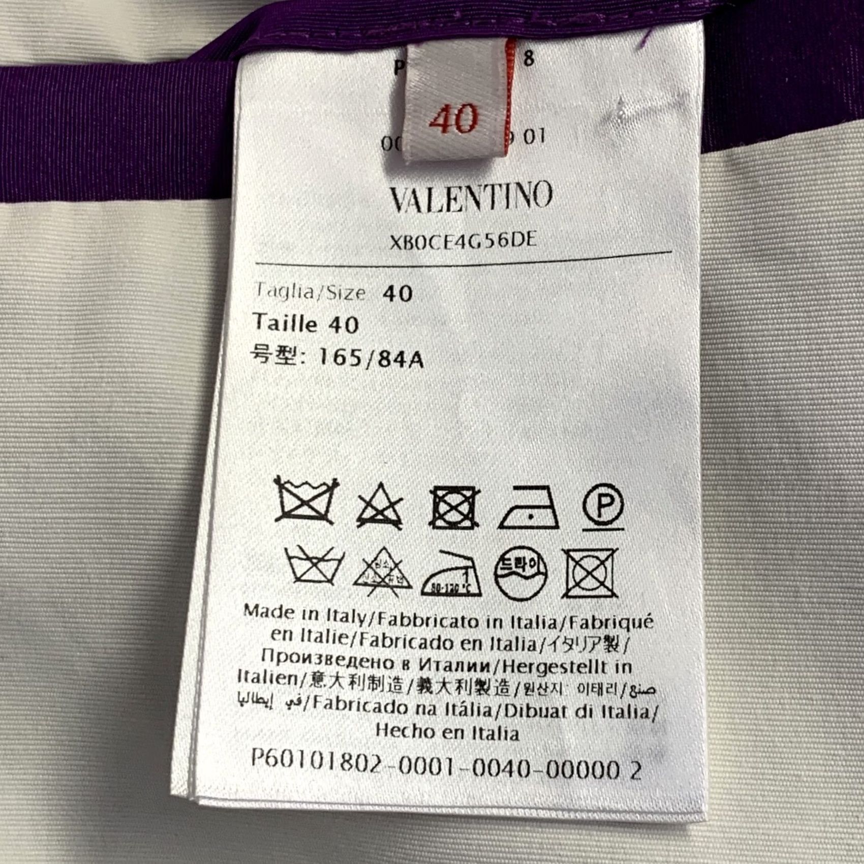 Valentino VALENTINO Size 4 Purple Silk Peak Lapel Drawstring Jacket Blazer Size S / US 4 / IT 40 - 6 Thumbnail