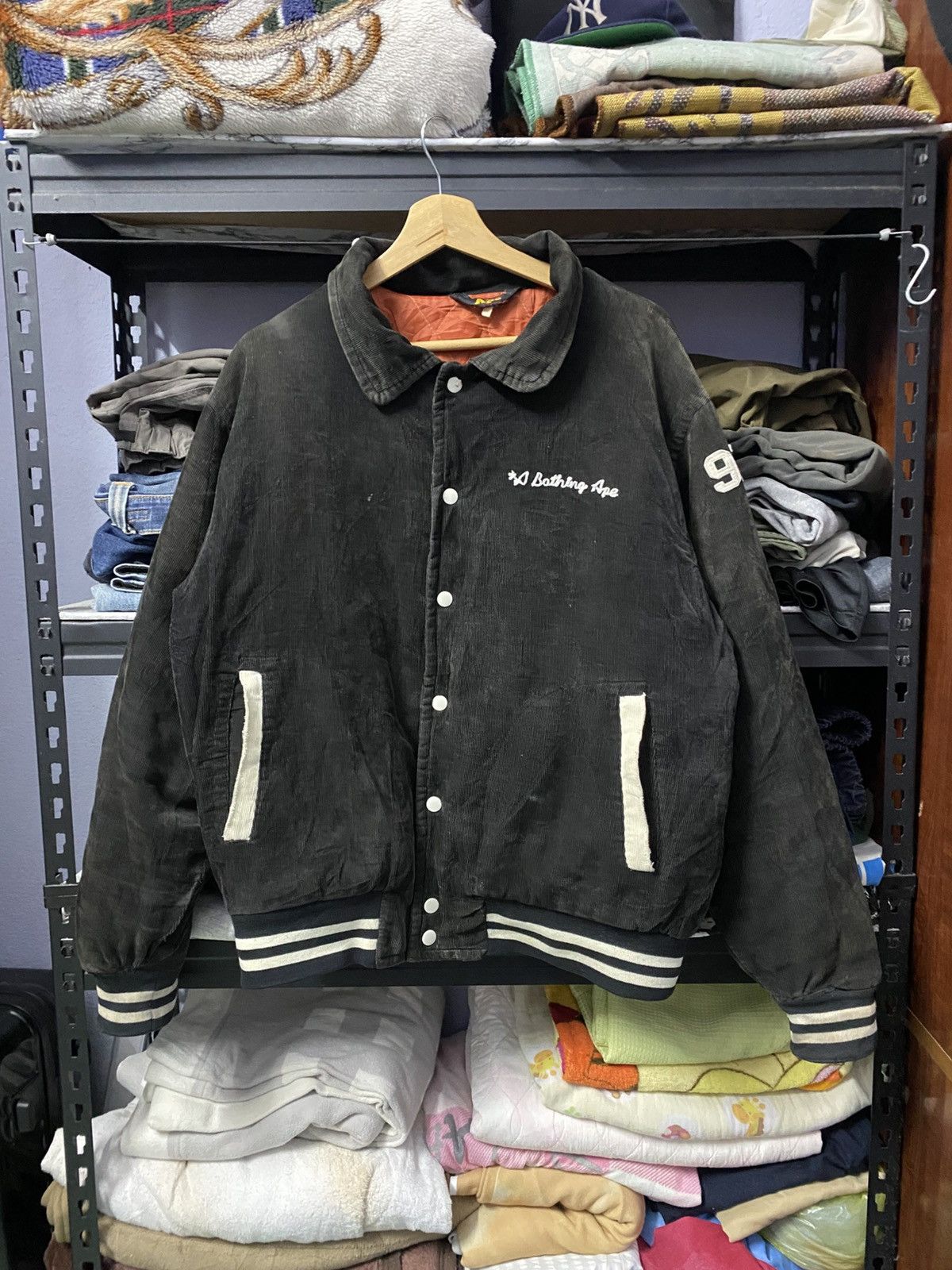 Bape Vintage 90s Bape General Made 978 Corduroy Varsity Jacket Size US L / EU 52-54 / 3 - 2 Thumbnail
