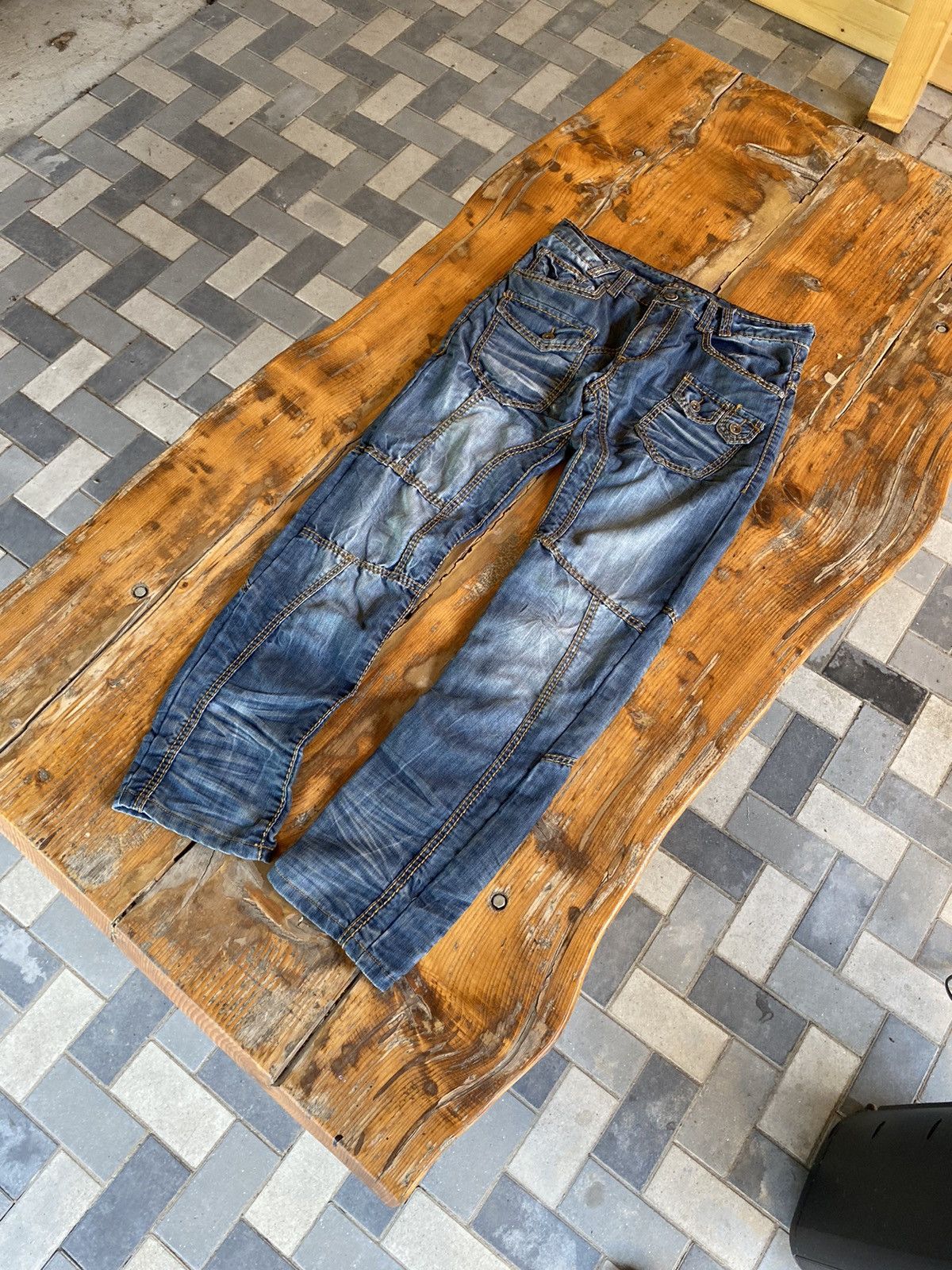 If Six Was Nine DISTRESSED JEANS Denim multi pocket y2k lgb style Size US 32 / EU 48 - 17 Thumbnail