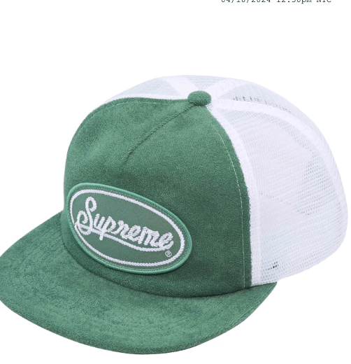 image of Supreme Terry Mesh Back 5 Panel Work Teal Ss24, Men's