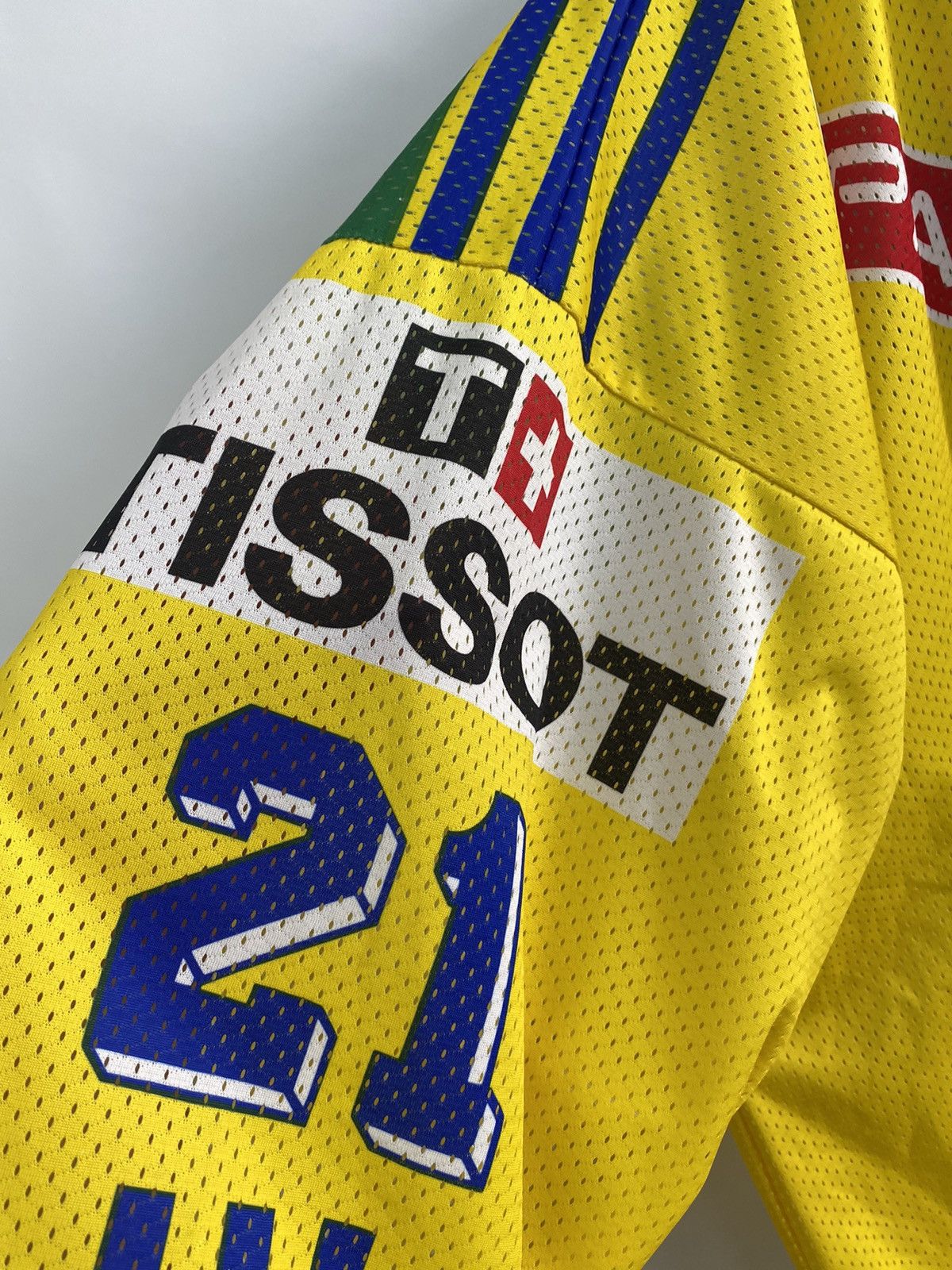 Adidas 🇨🇭 Vintage 90s Adidas Davos 21 Nurminen Hockey Jersey Tissot Size US XL / EU 56 / 4 - 11 Thumbnail