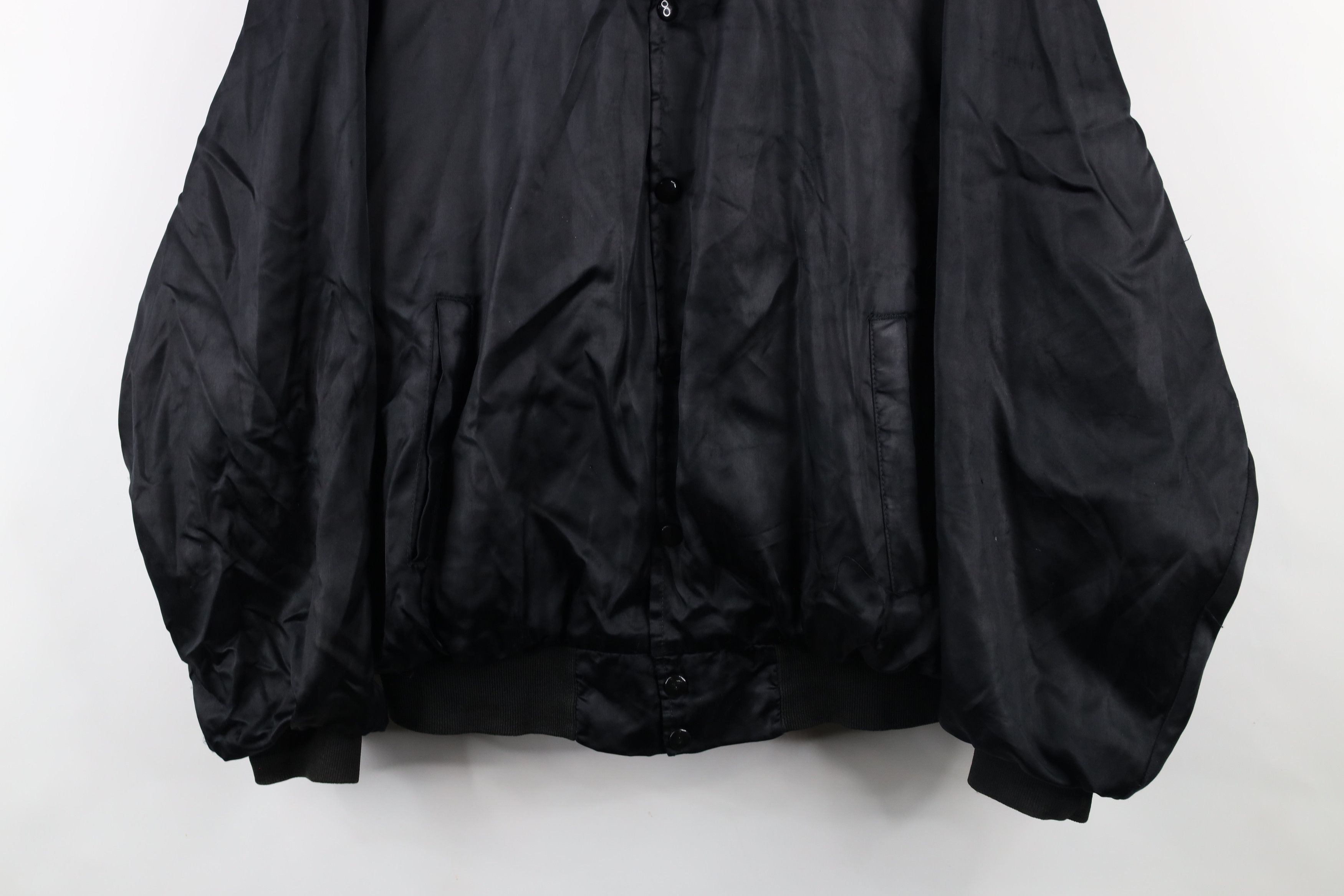 Vintage Vintage 80s Chevrolet Lined Satin Bomber Jacket Black USA Size US XL / EU 56 / 4 - 3 Thumbnail