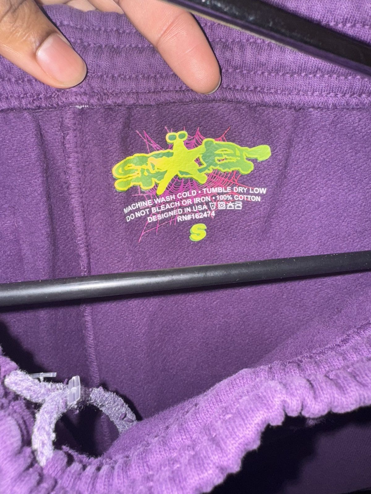Sp5der × Young Thug Sp5der Purple Sweatpants Size US 30 / EU 46 - 3 Thumbnail
