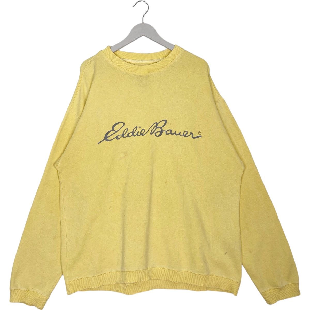 Vintage Ebtek Eddie Bauer Sweatshirt Yellow Big Logo Size L