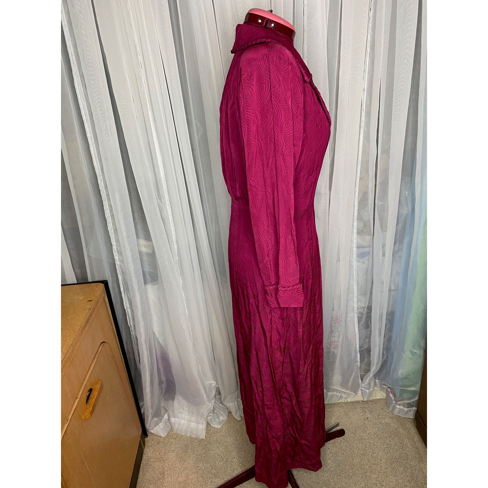 Vintage styled by Kamore dressing gown Wrap dress 1940s Size S / US 4 / IT 40 - 11 Thumbnail
