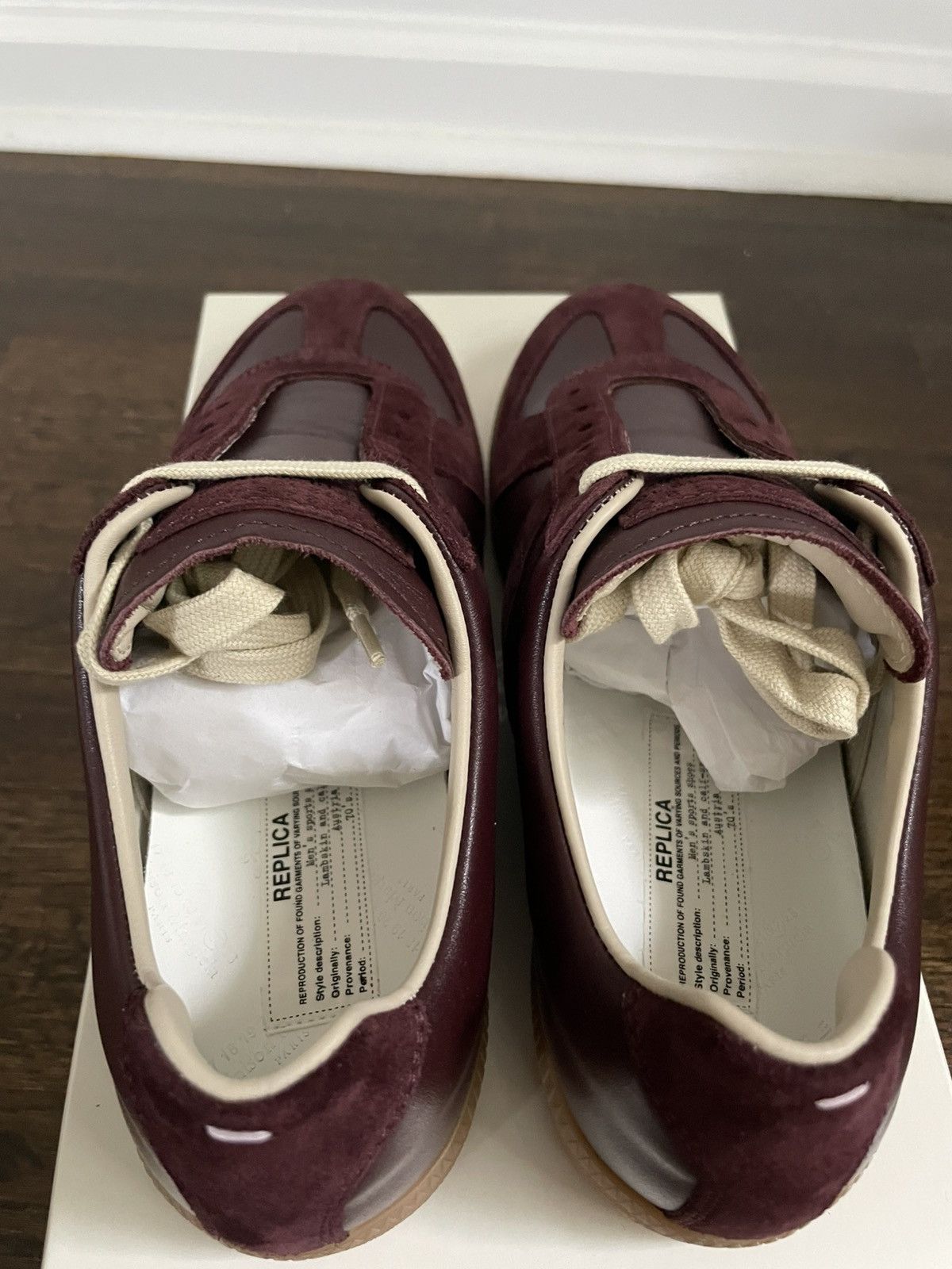 Maison Margiela Maison Margiela Replica Low Top ‘Deep Red’ — Size 42EU / 9US Size US 9 / EU 42 - 8 Thumbnail