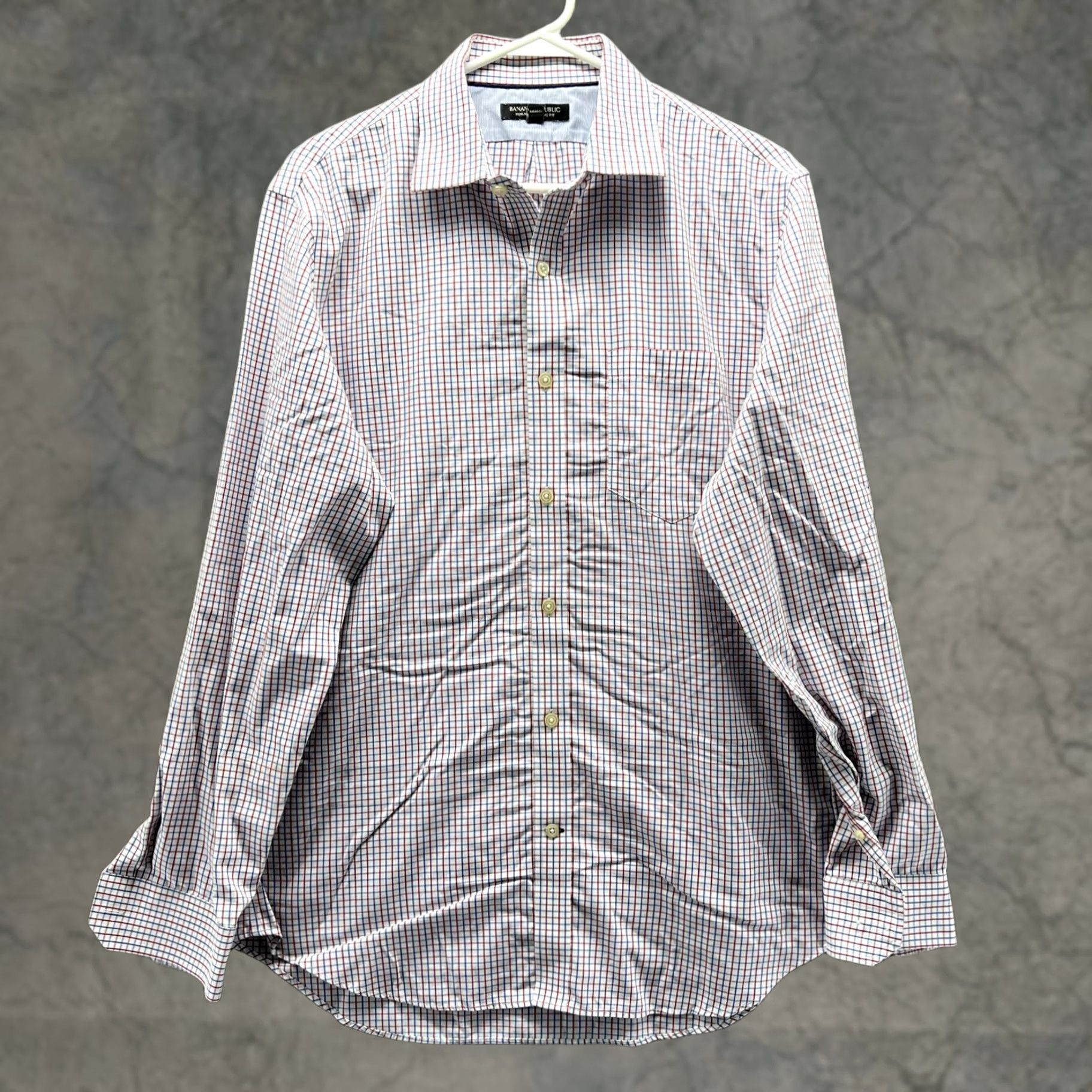 Banana Republic Banana Republic Shirt Men Medium White Red Casual Button Down Check Non Iron Regular Sleeve Long Sleeve/Collar-Down Button-Up Size US M / EU 48-50 / 2 - 1 Thumbnail