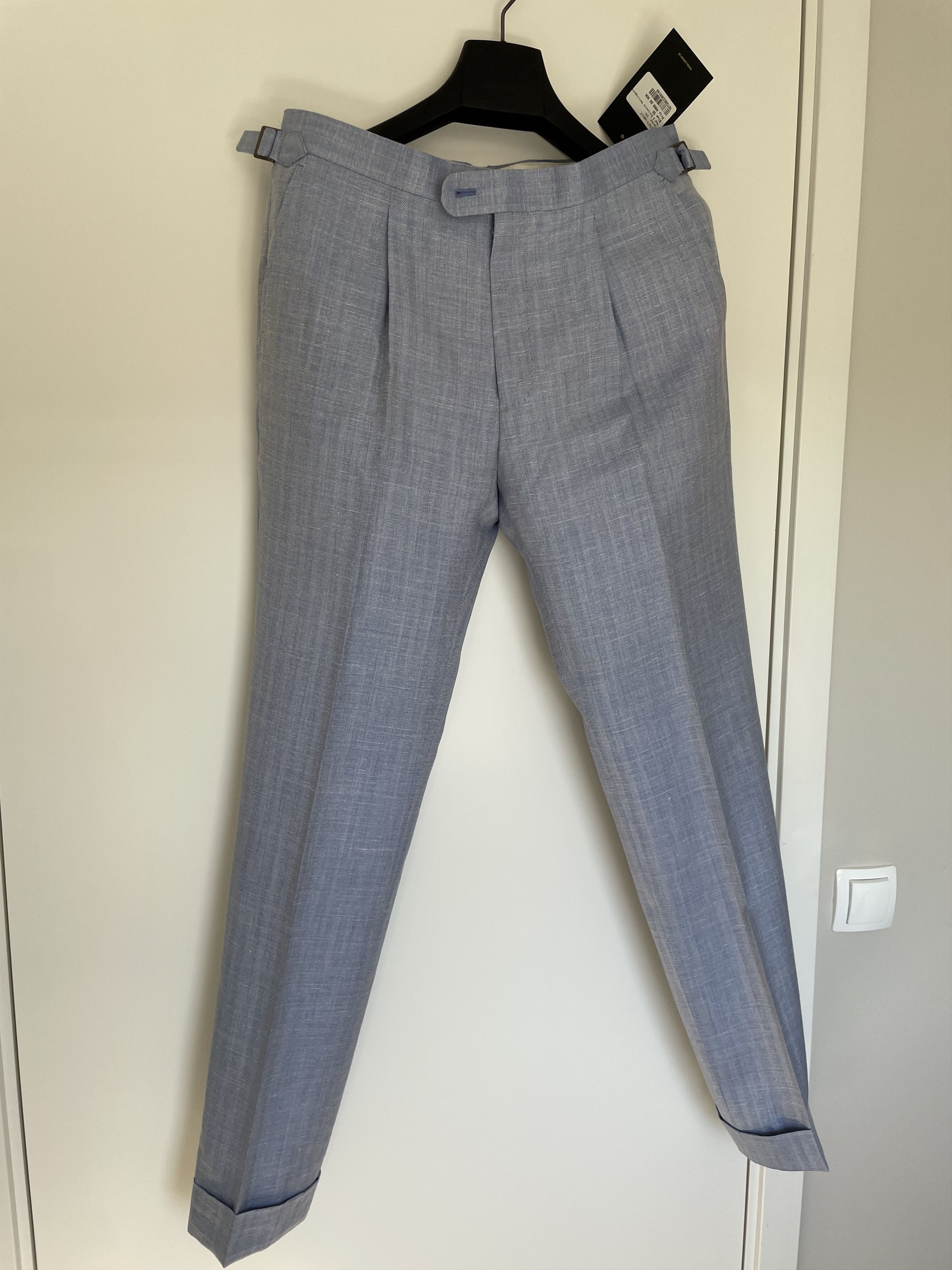 Other NWT Cavour light blue herringbone trousers, size EU50\w34 Size US 34 / EU 50 - 1 Thumbnail