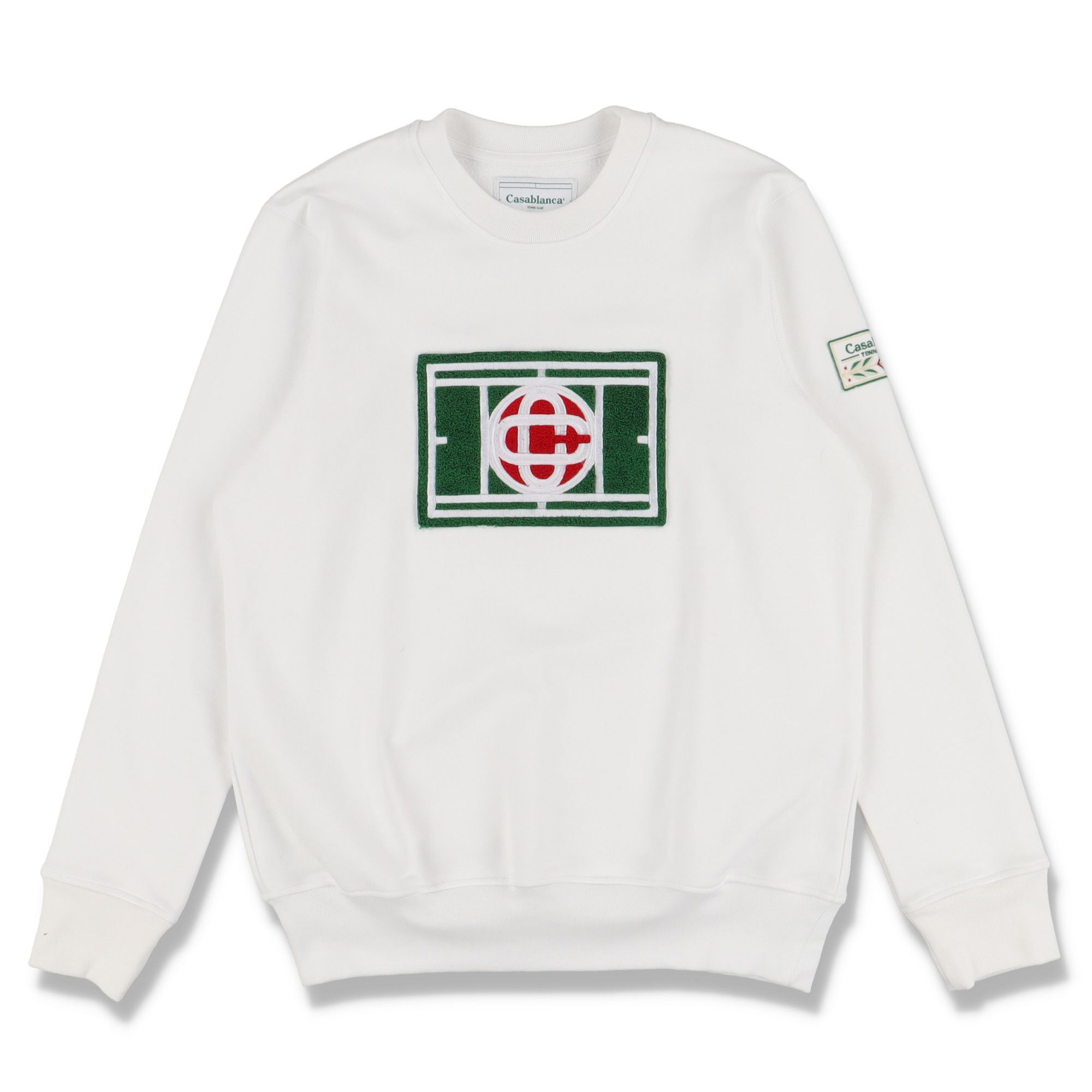 Casablanca White Embroidered Tennis Court Logo Sweatshirt Size XS / US 0-2 / IT 36-38 - 1 Thumbnail