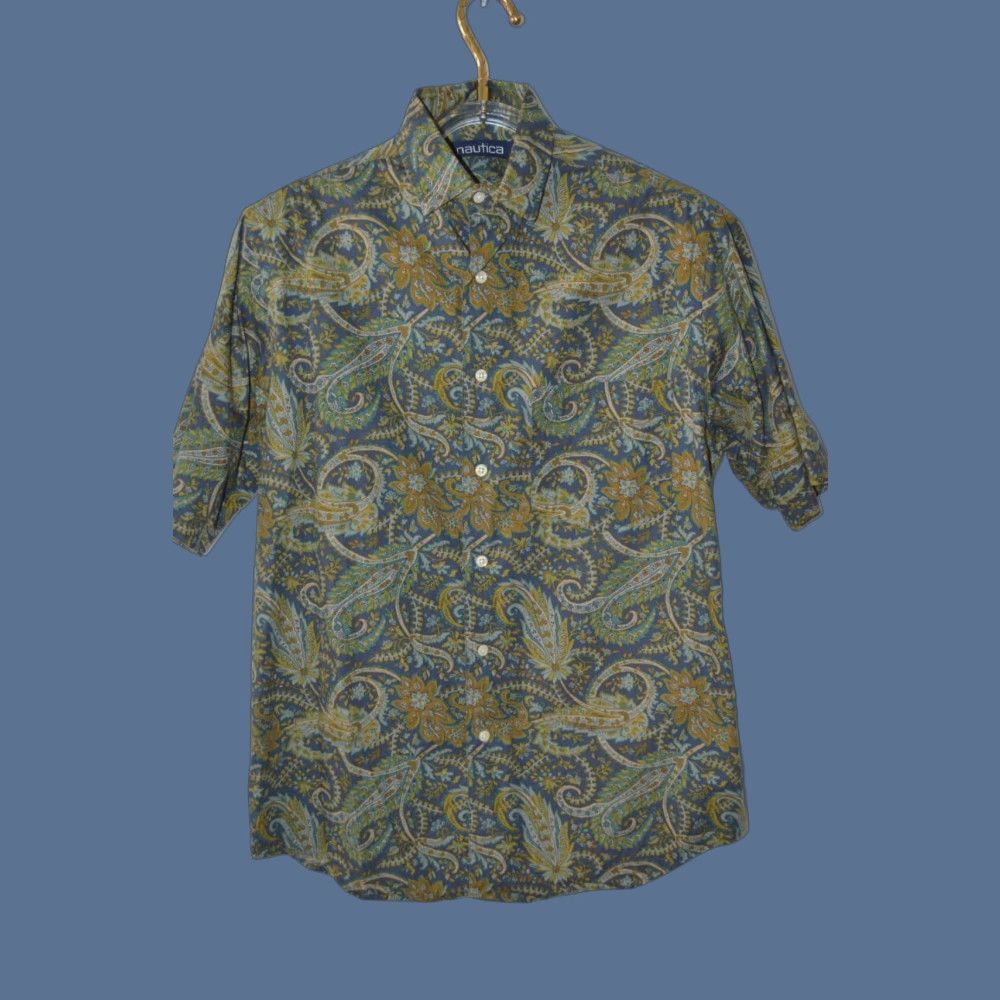 Nautica Nautica Shirt Men M Multicolor Paisley Short Sleeve Casual Cotton Button-Up Size US M / EU 48-50 / 2 - 1 Thumbnail