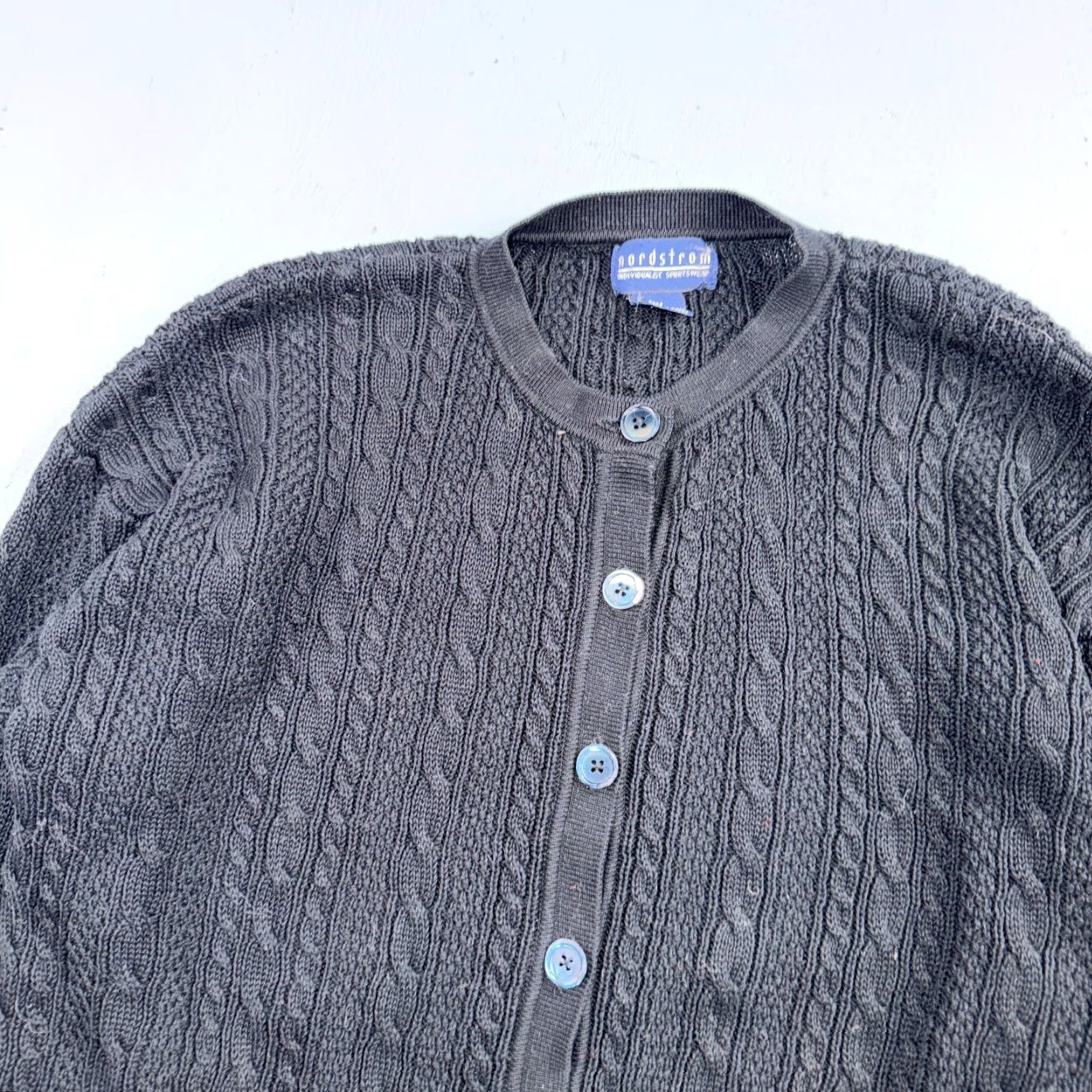 Nordstrom VINTAGE Nordstrom Cardigan Sweater 90s Black Button Front Long Sleeve M Womens Size M / US 6-8 / IT 42-44 - 2 Thumbnail