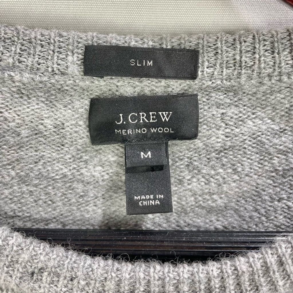 J.Crew J.Crew 100% Merino Slim Fit Grey Striped Sweater Size M Size US M / EU 48-50 / 2 - 7 Thumbnail