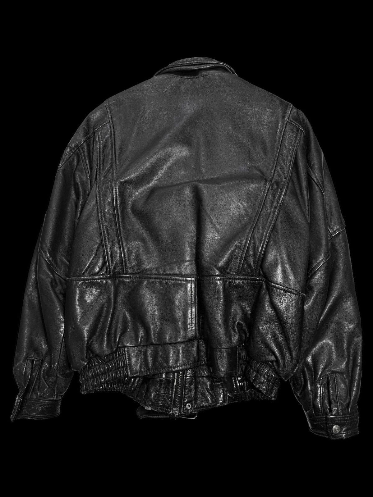 Japanese Brand × Vintage Black leather jacket vintage oversize Size US XL / EU 56 / 4 - 2 Thumbnail