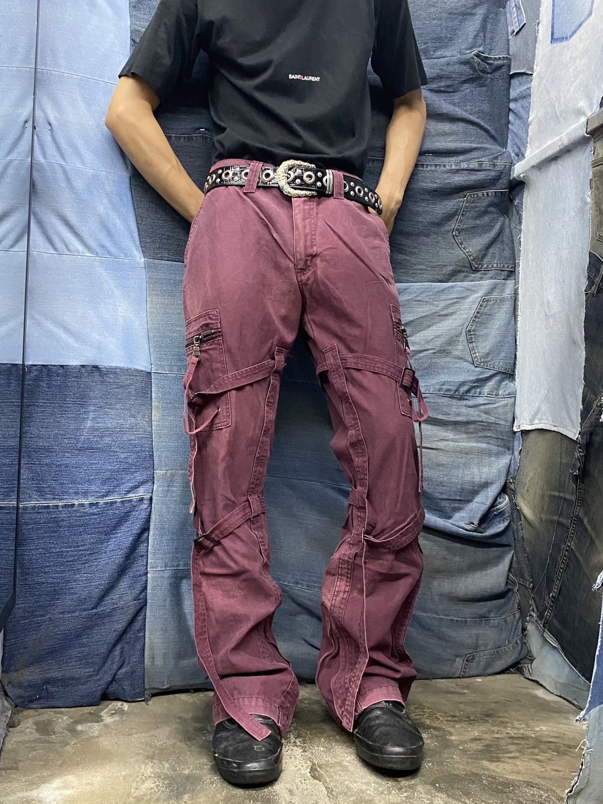 If Six Was Nine × Le Grande Bleu (L.G.B.) flared bondage pant purple japan undefined style Size US 29 - 16 Thumbnail